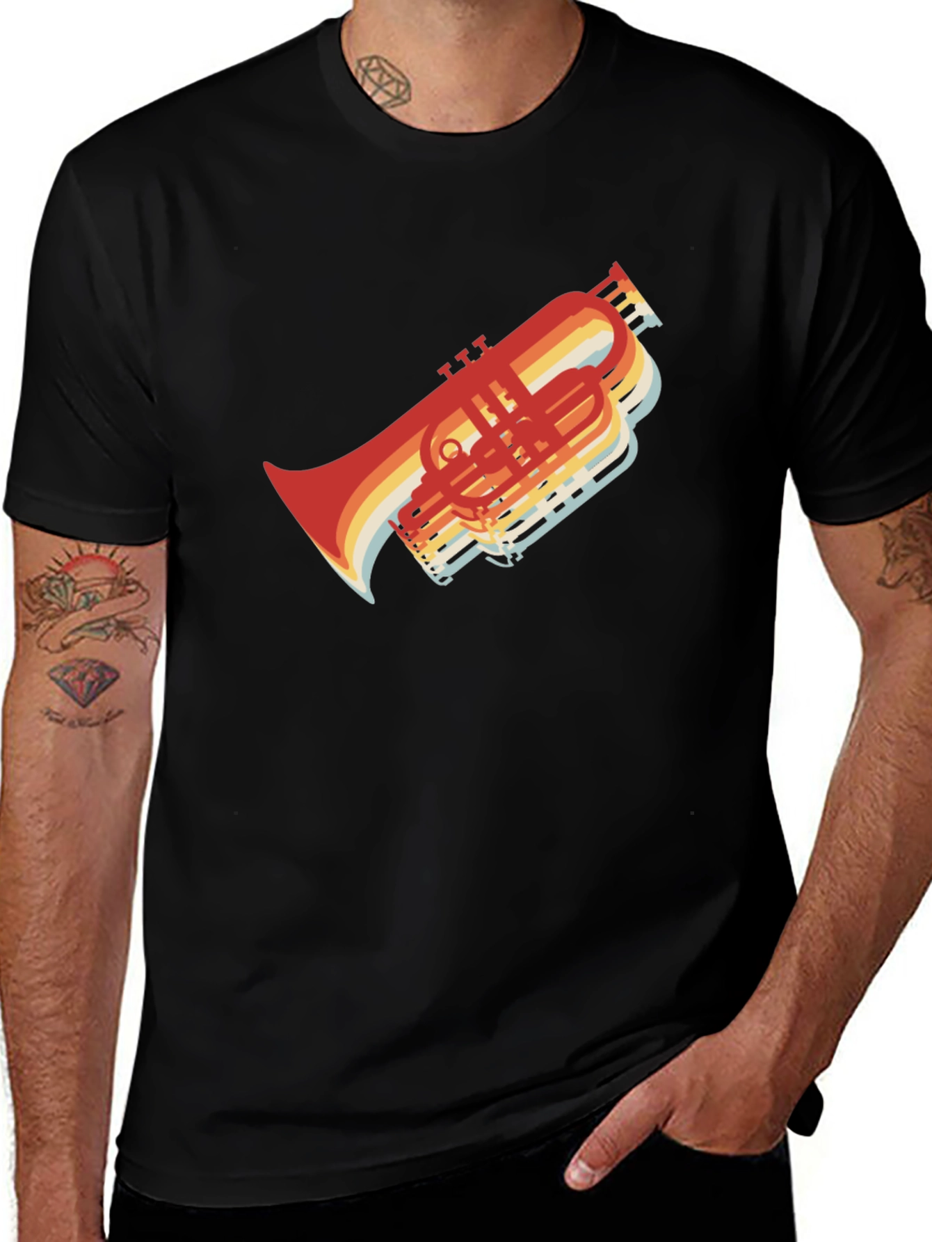 Variant 11 of Retro Trombone T-Shirt - Musician's Style