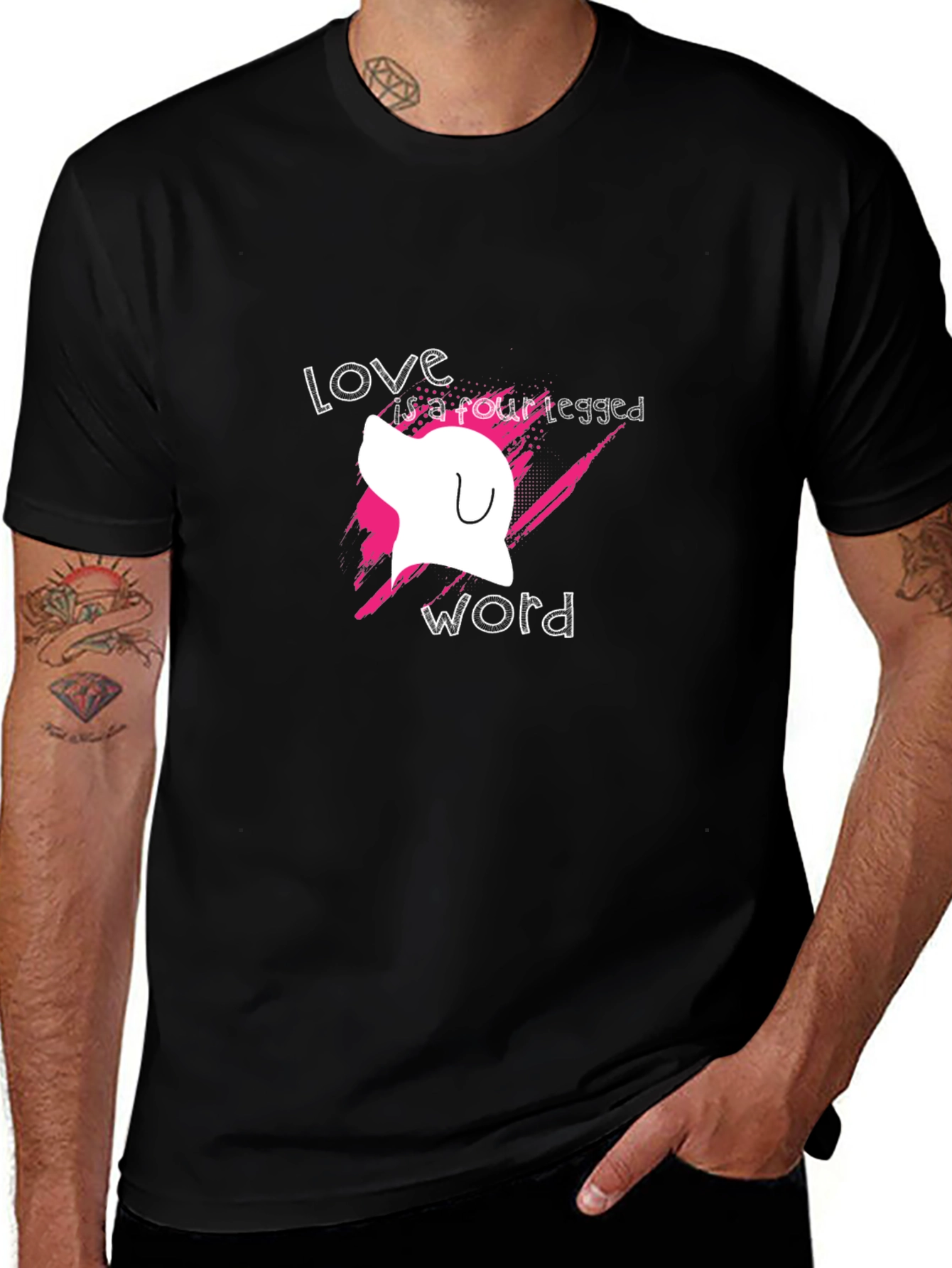 Variant 8 of Love Four-Legged Word Graphic Tee