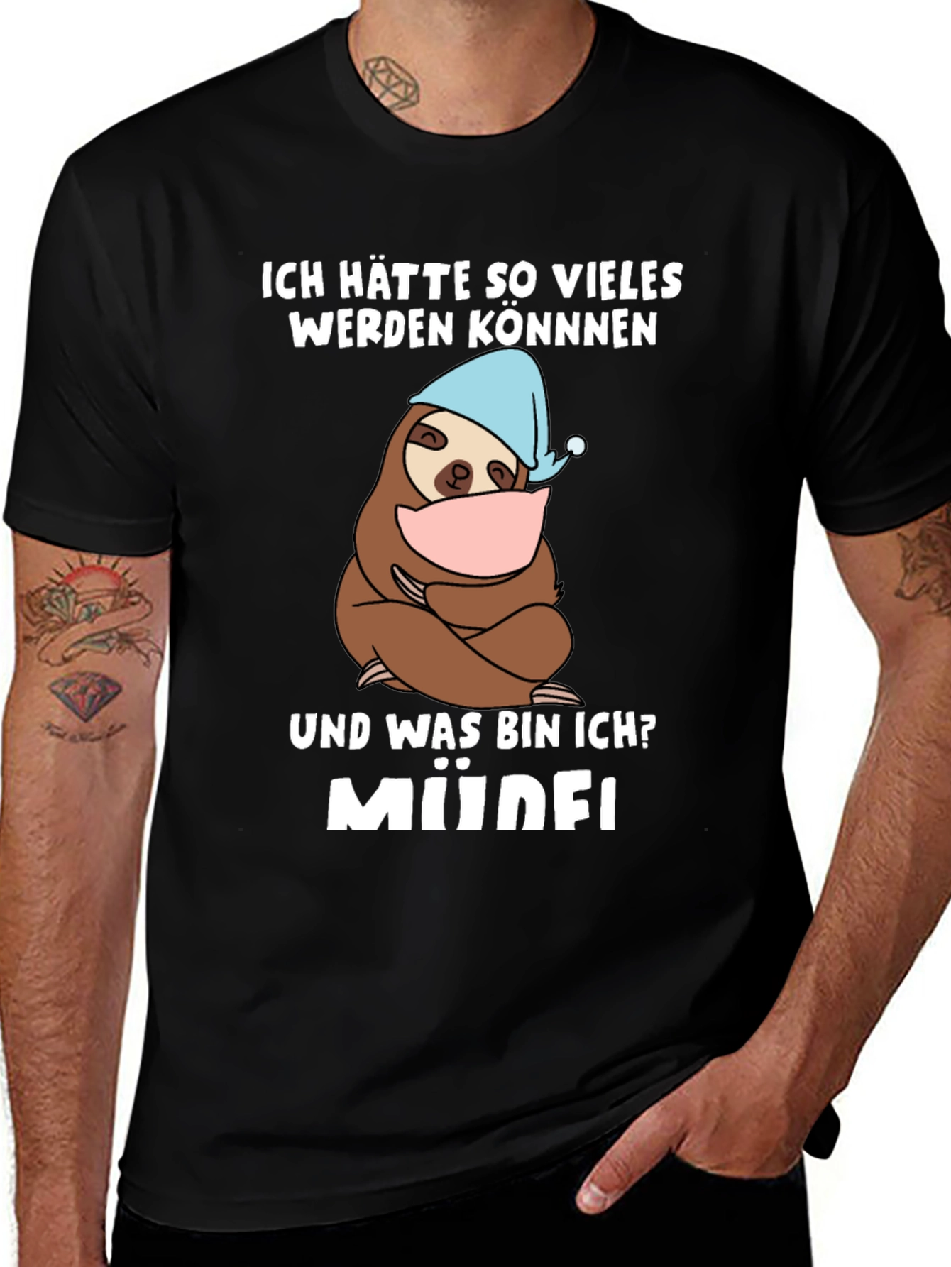Variant 6 of Funny Sloth 'Müde!' T-Shirt