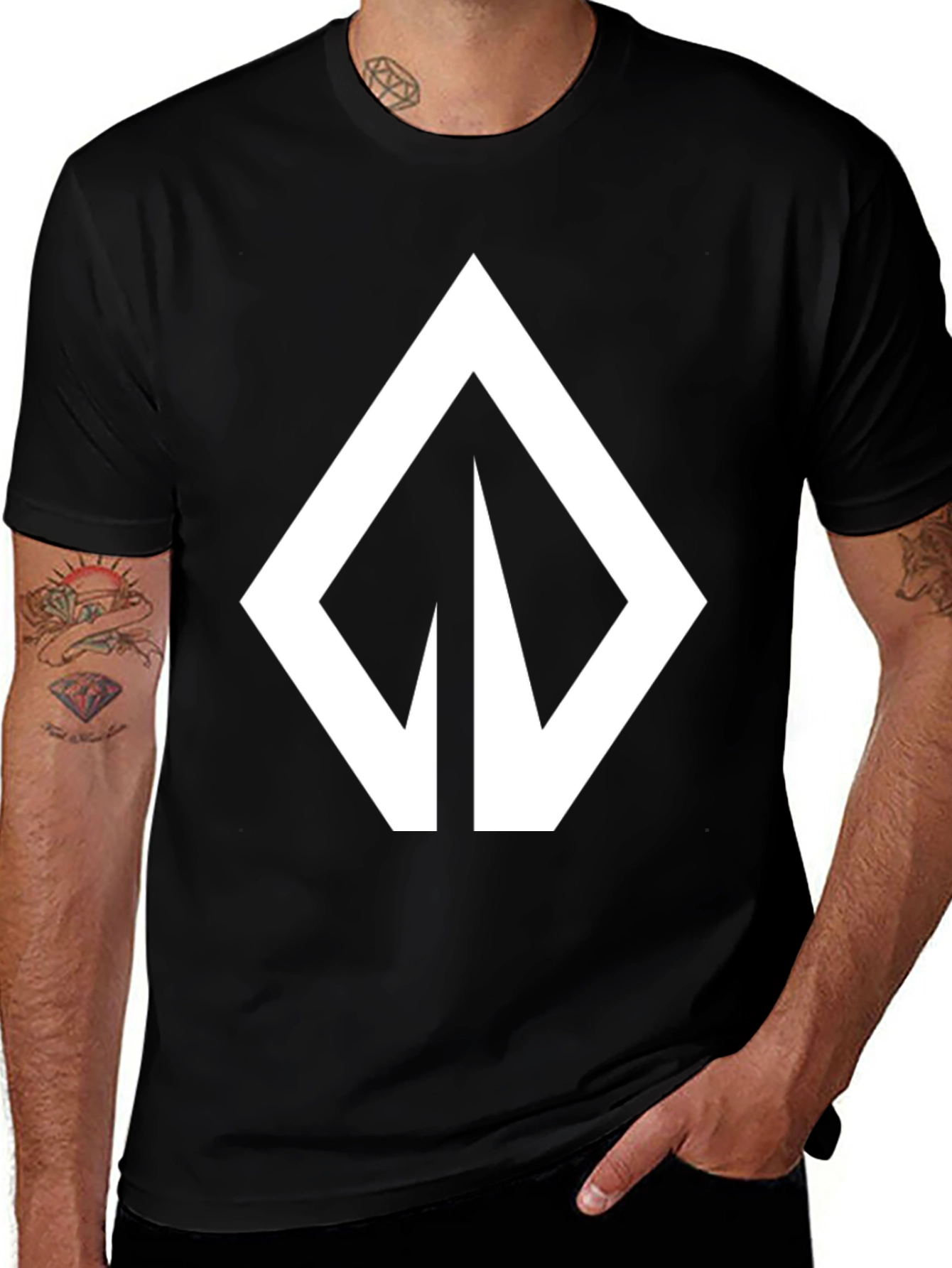 Variant 8 of Bold Graphic Tee - Modern Arrow Design, Black