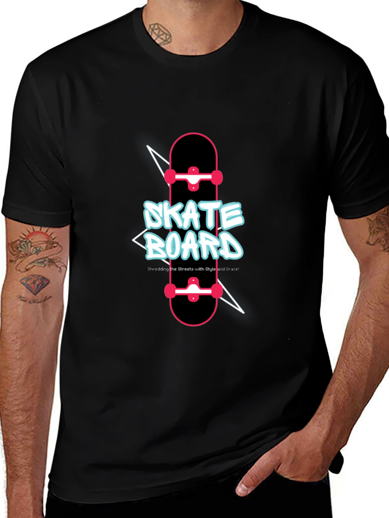 Variant 5 of Skateboard Graphic T-Shirt - Skateboarding Style