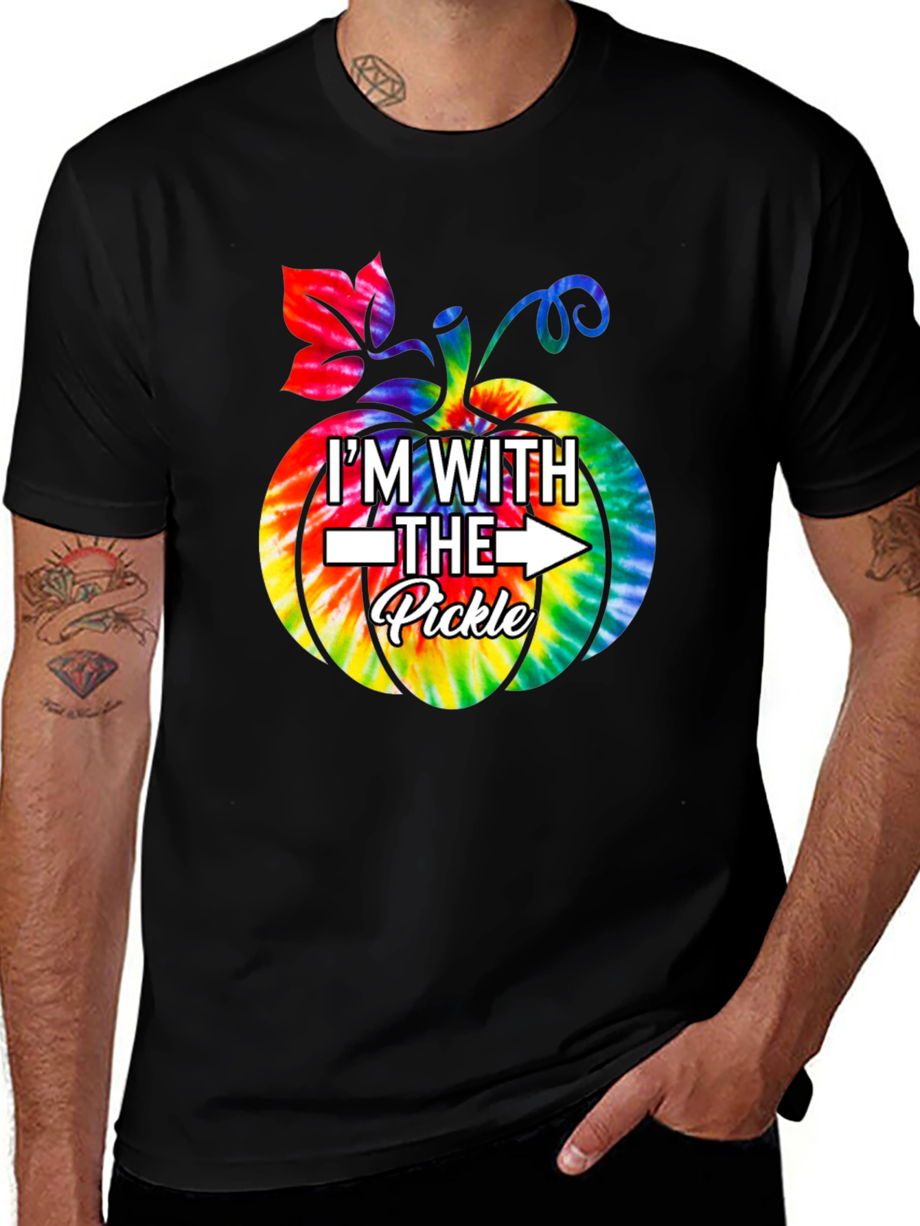 Variant 8 of I'm With The Pickle Tie Dye Pumpkin T-Shirt