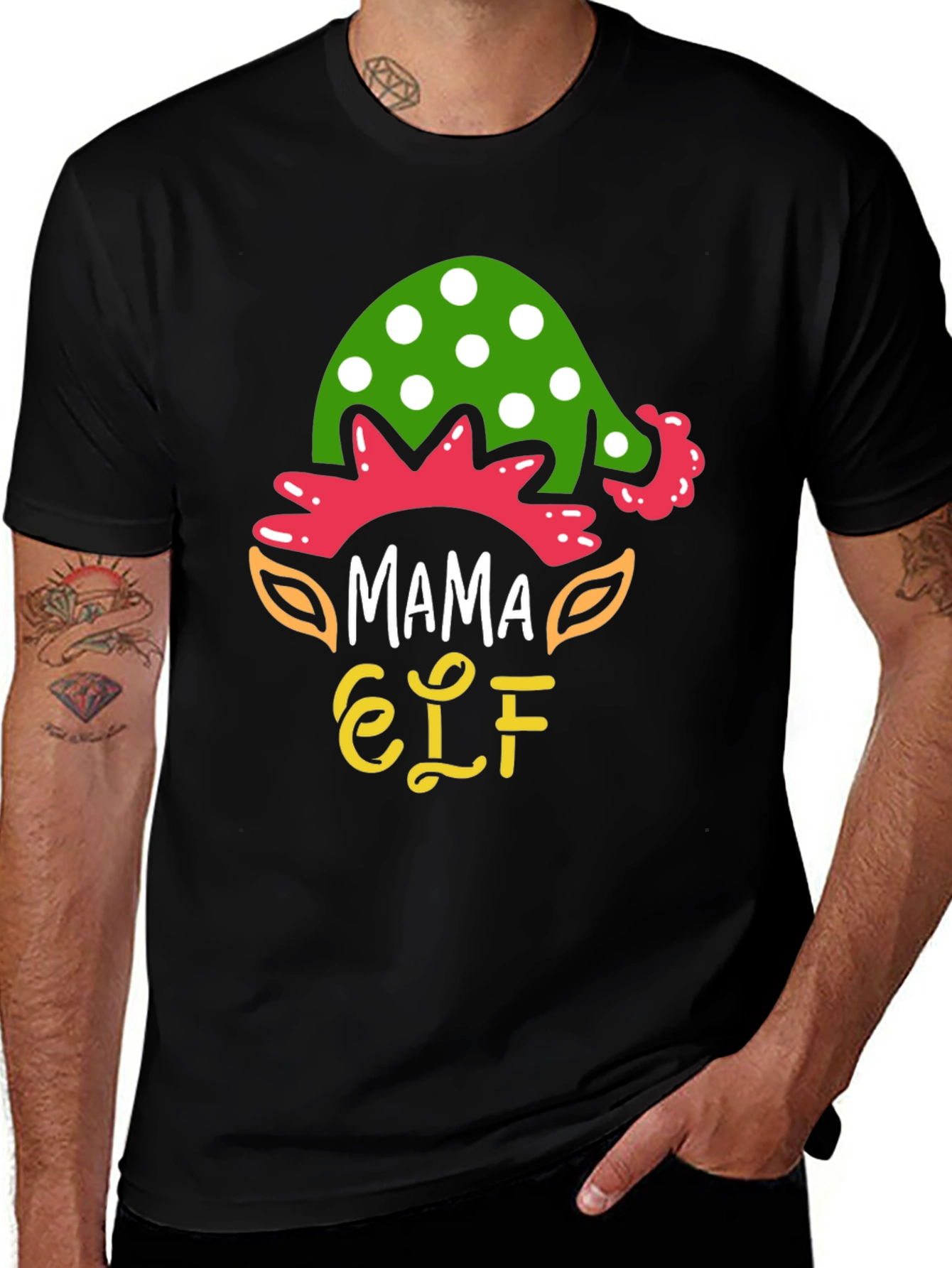 Mama Elf Holiday Tee - Festive Christmas Apparel