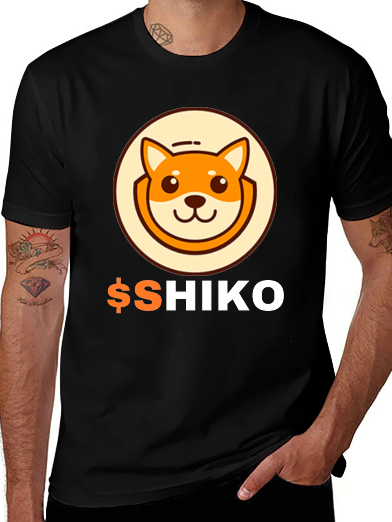 Variant 24 of $Shiko Crypto Dog Tee - Trendy Shiba Inu Coin T-Shirt