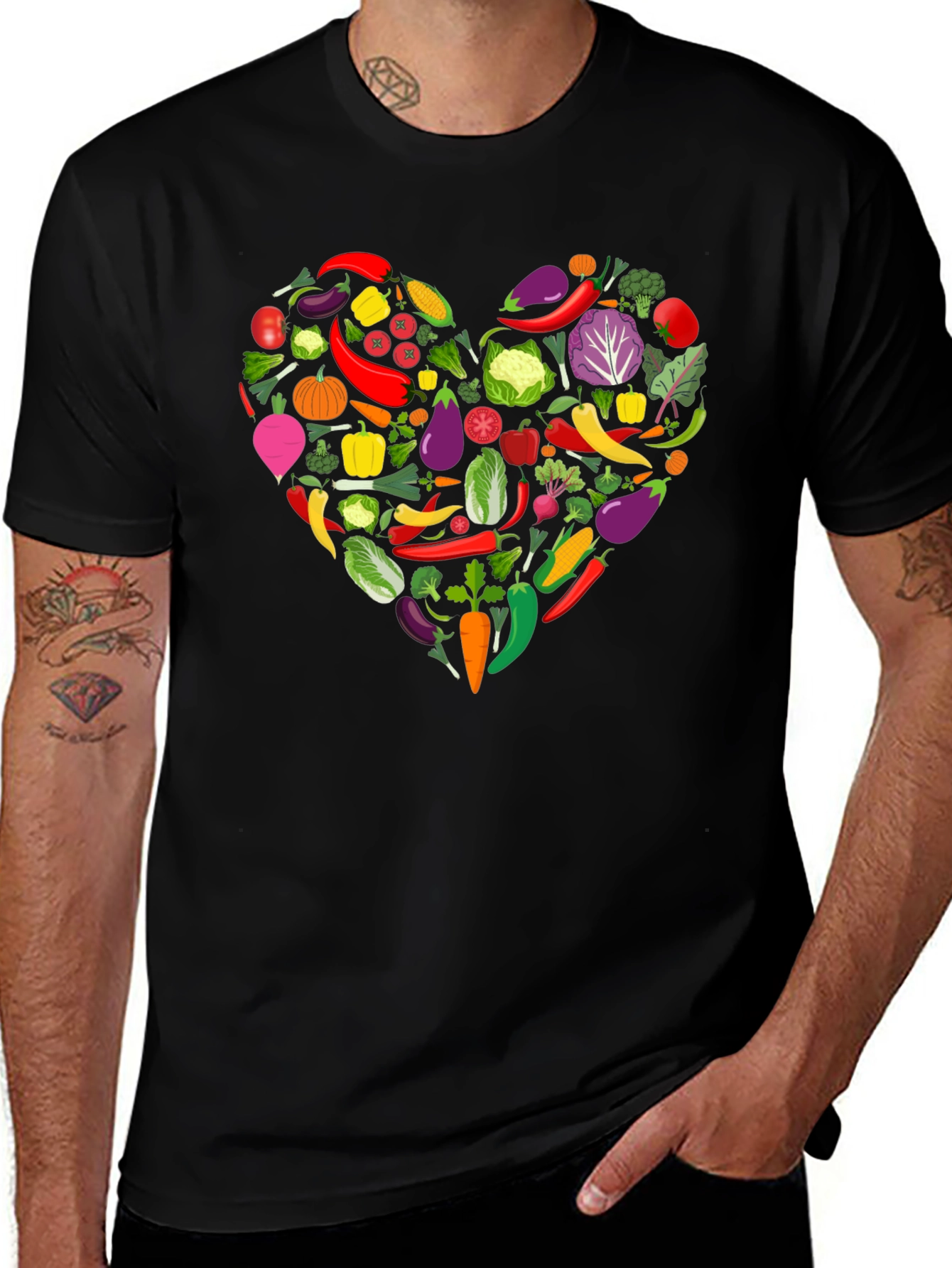 Variant 30 of Veggie Heart Graphic Tee - Healthy Lifestyle Shirt