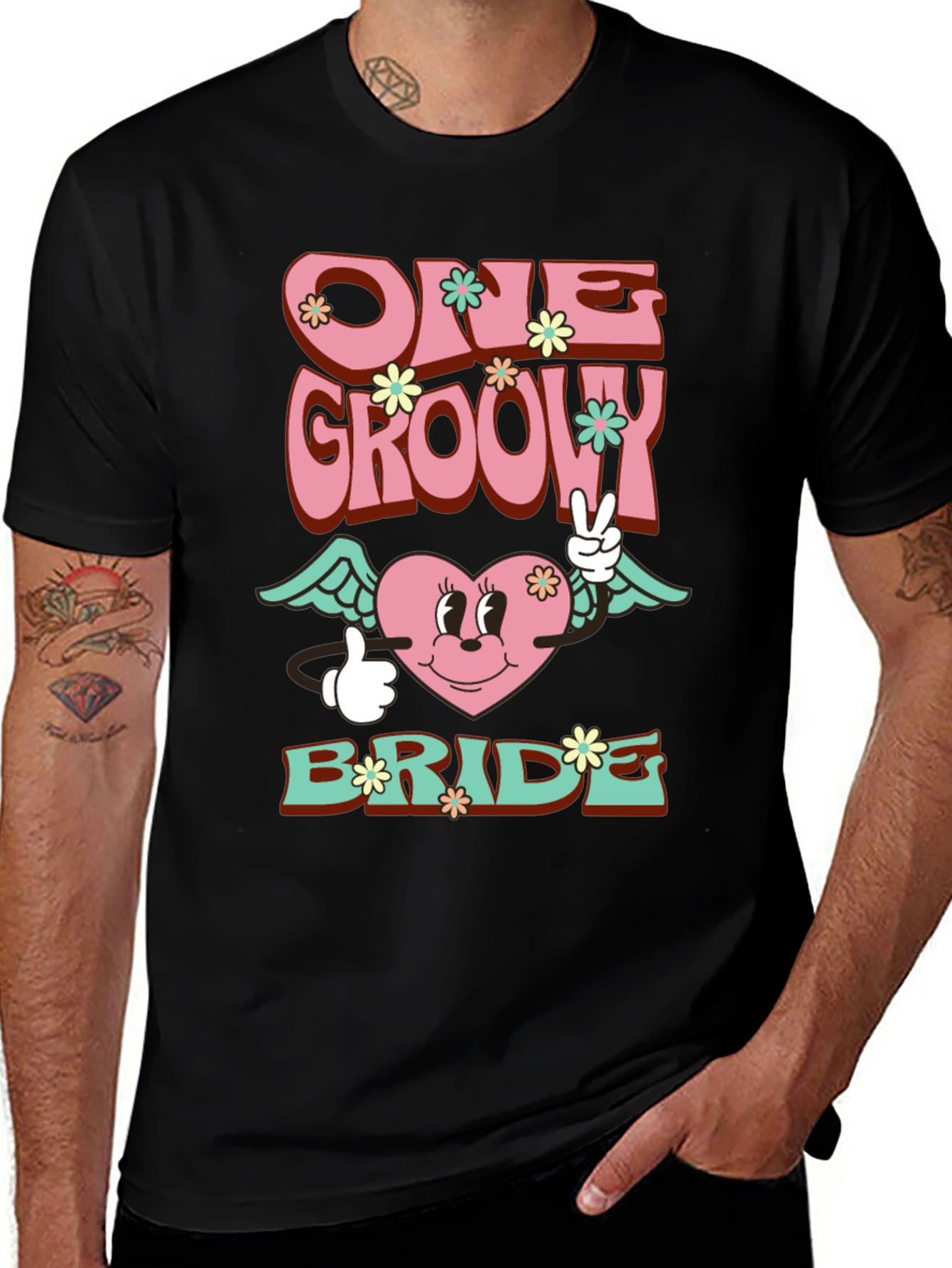 Variant 23 of One Groovy Bride T-Shirt - Retro Wedding