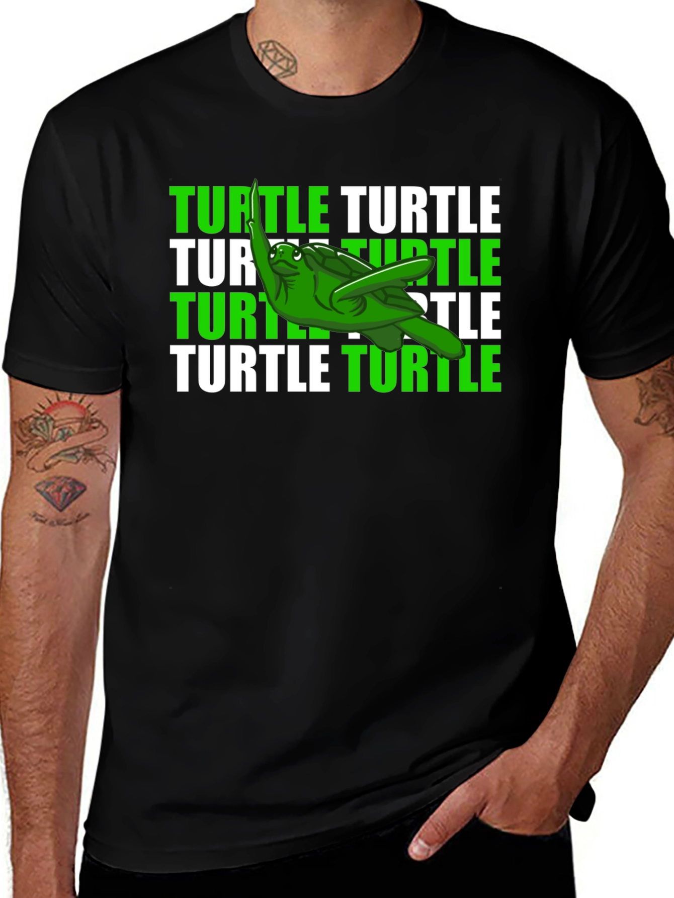 Variant 29 of Funny Turtle T-Shirt - Green Sea Turtle Graphic Tee