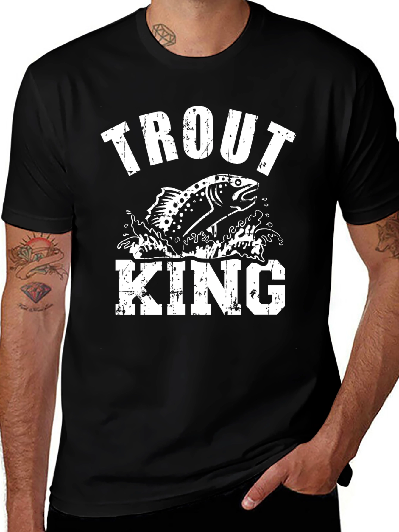 Variant 15 of Trout King Graphic T-Shirt - Angler Apparel