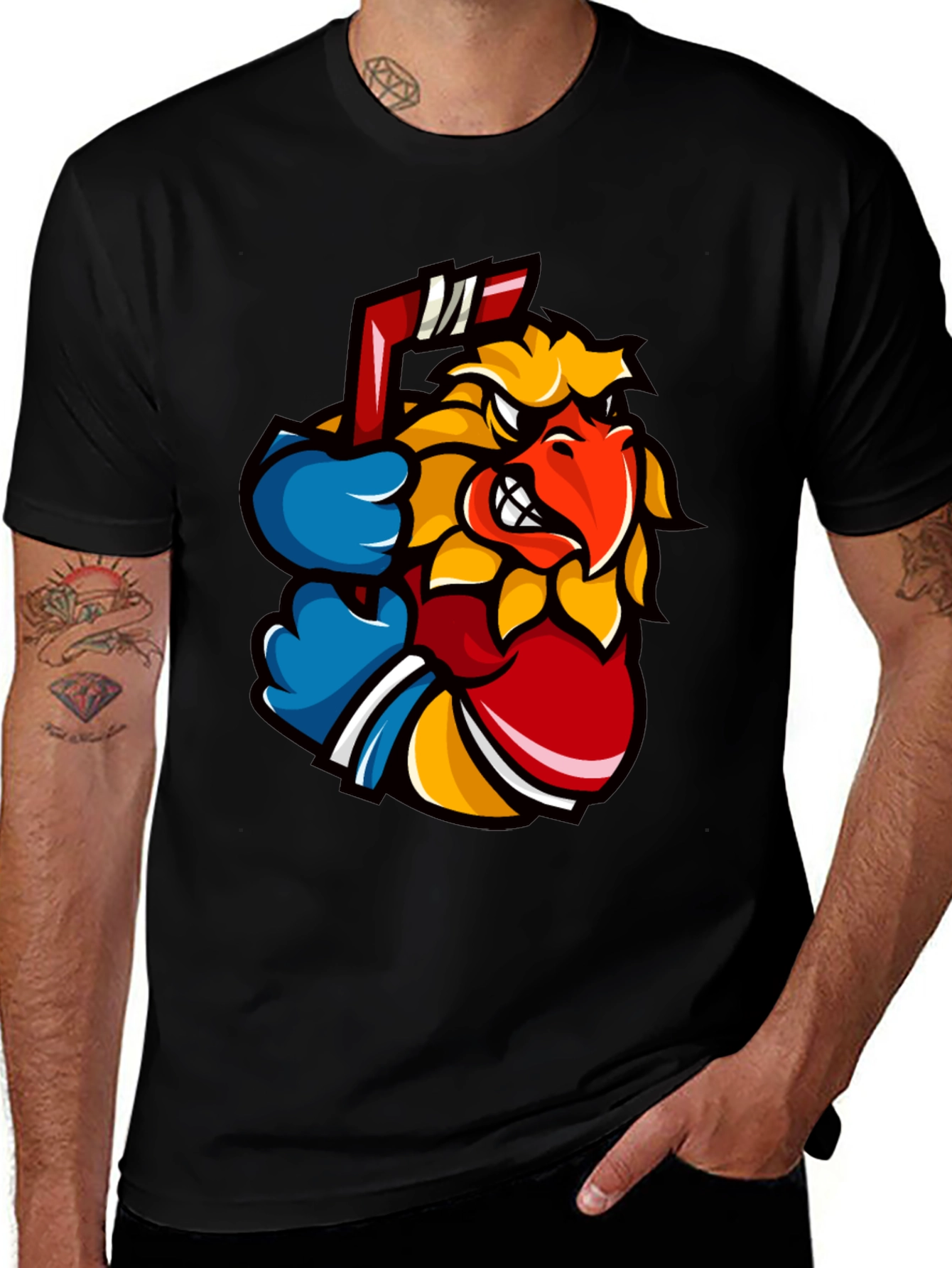 Variant 20 of Cool Bird Hockey T-Shirt - Black