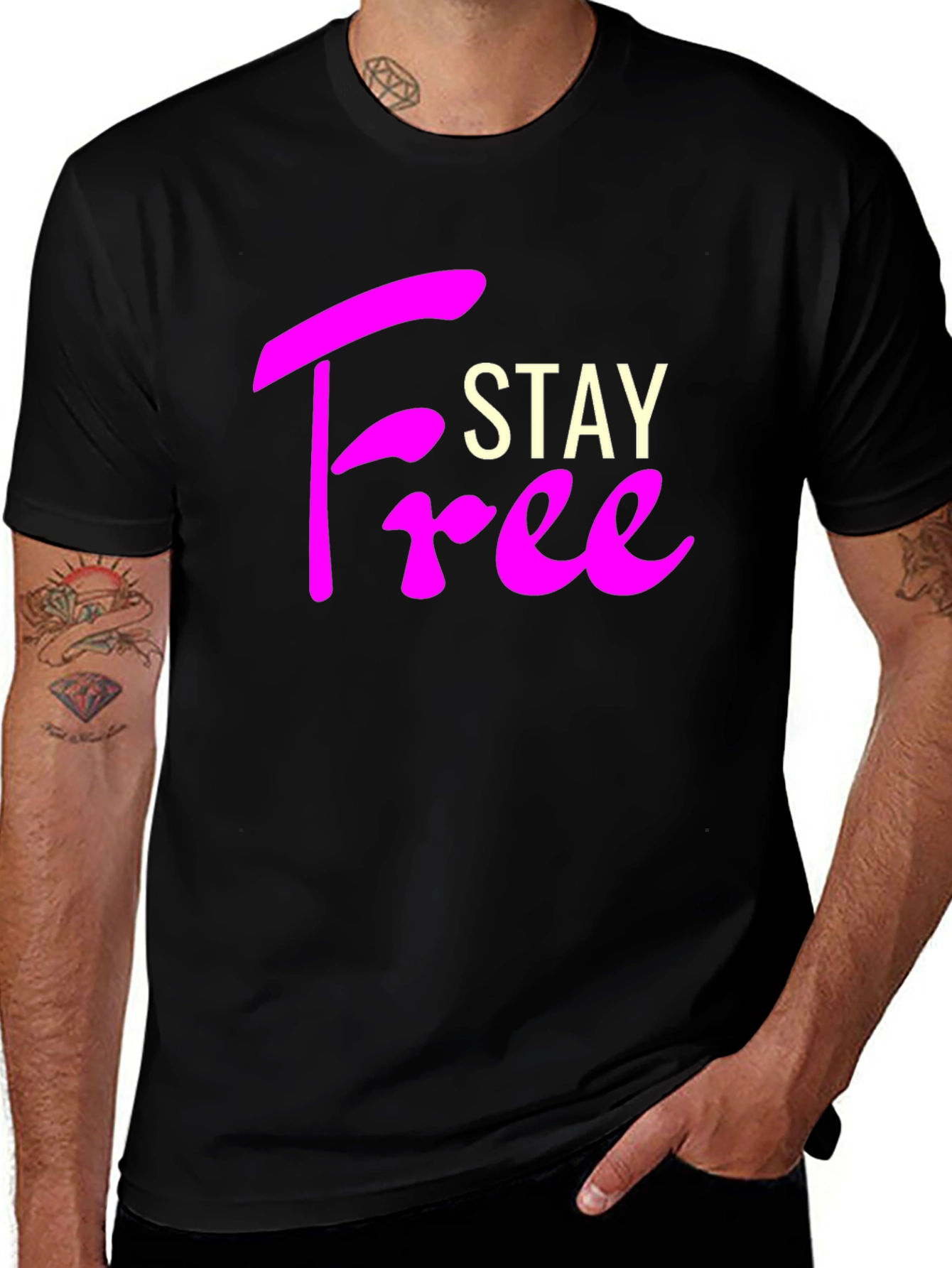 Variant 15 of Stay Free Graphic Tee - Black