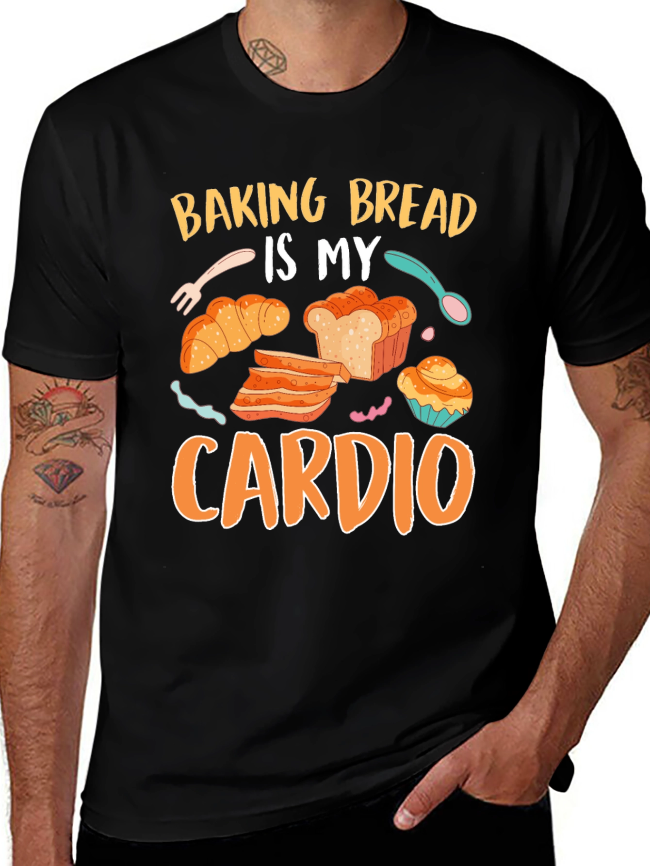Variant 3 of Baking Bread Is My Cardio Graphic Tee