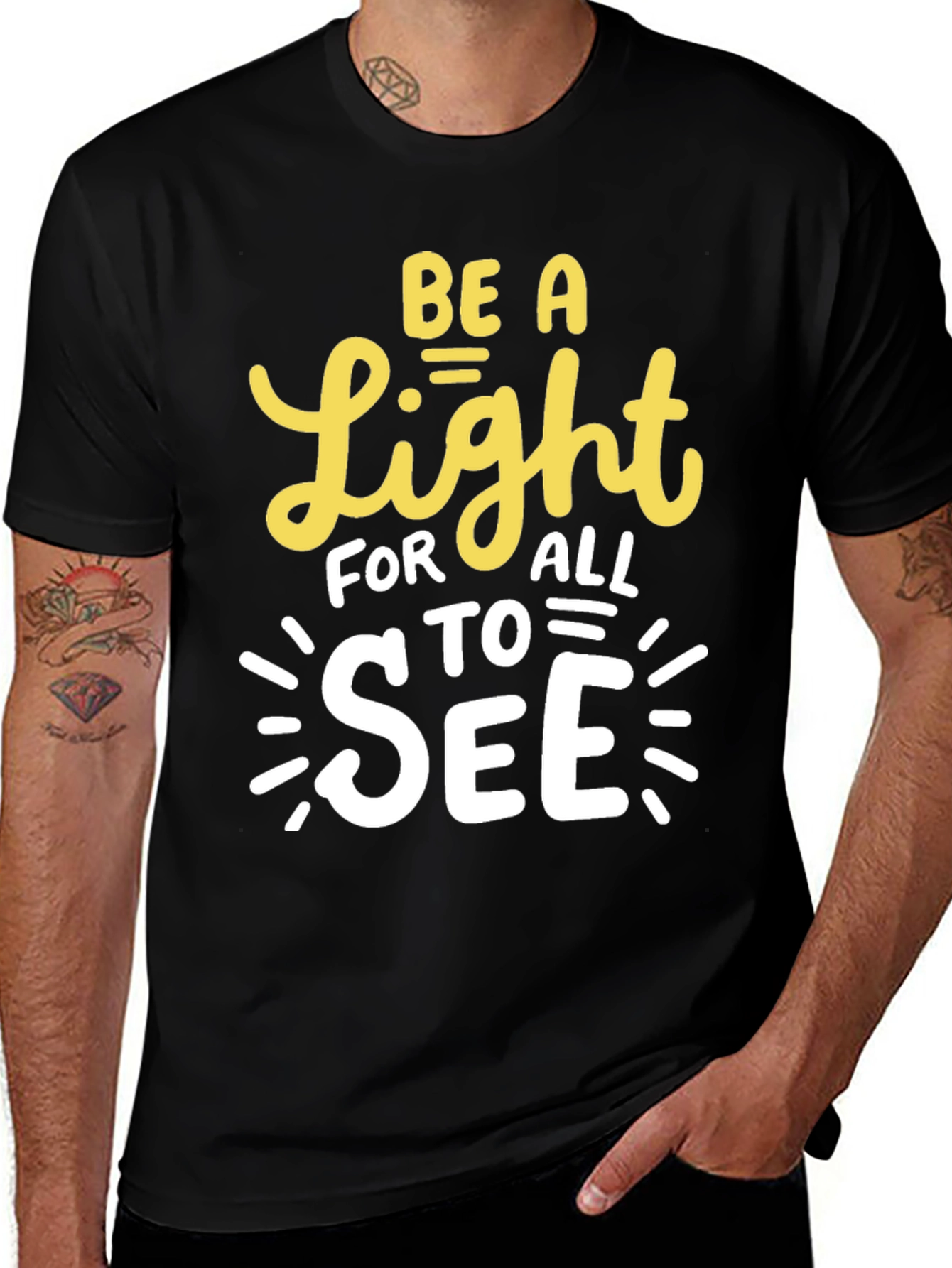 Variant 5 of Be A Light T-Shirt - Inspirational Graphic Tee