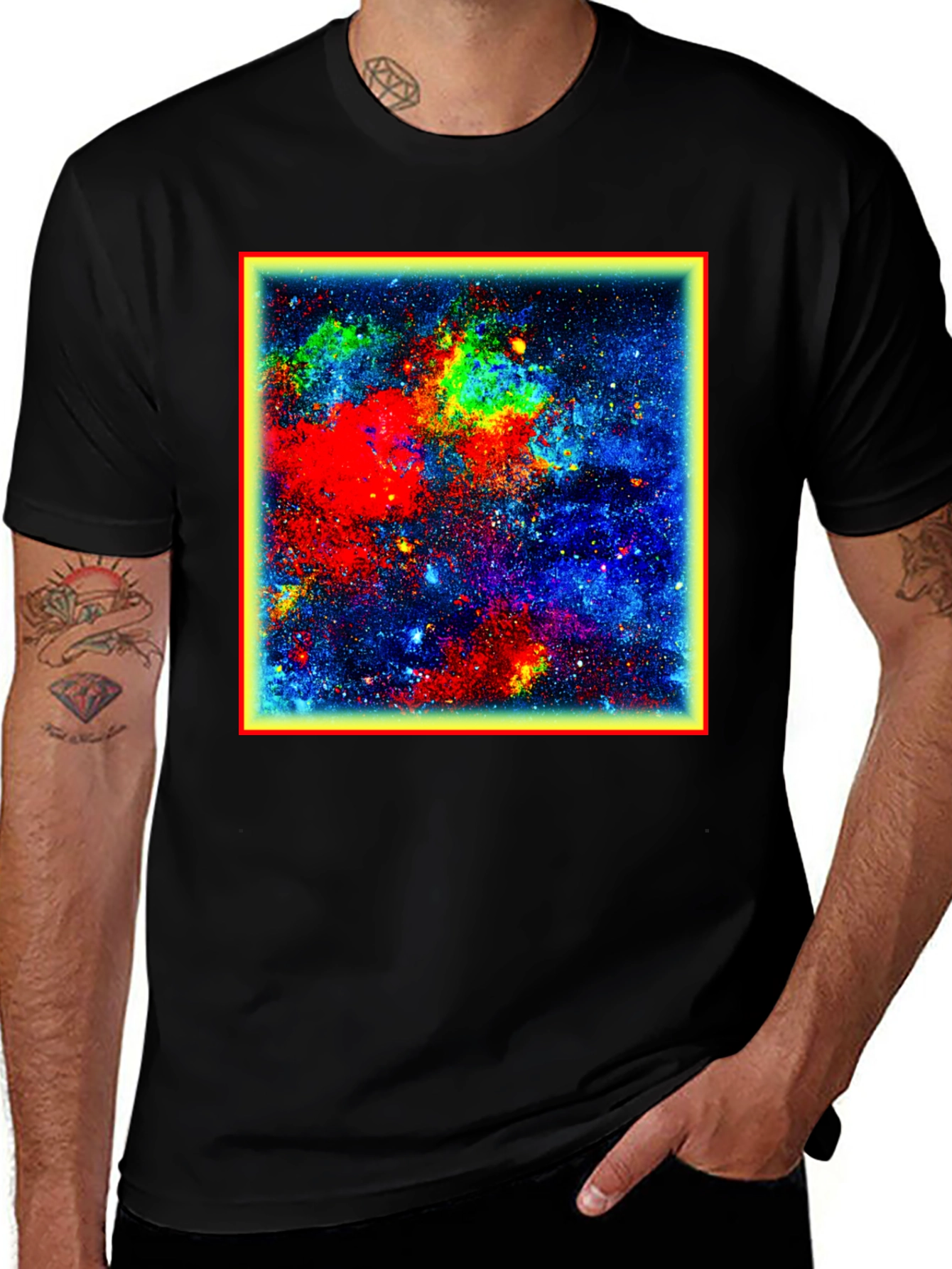 Variant 10 of Nebula Graphic Print Black T-Shirt
