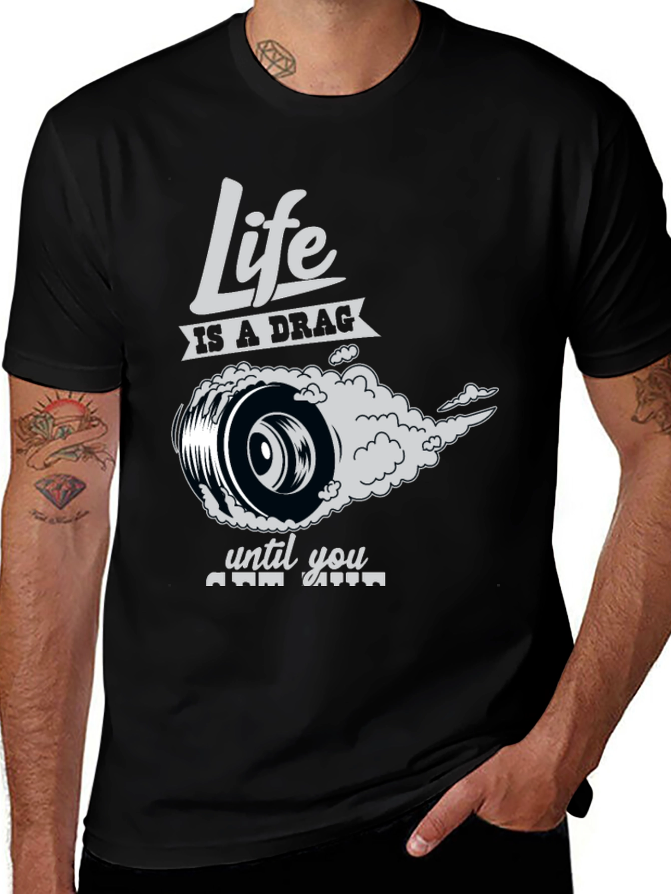 Life is a Drag Tee - Burnout Style