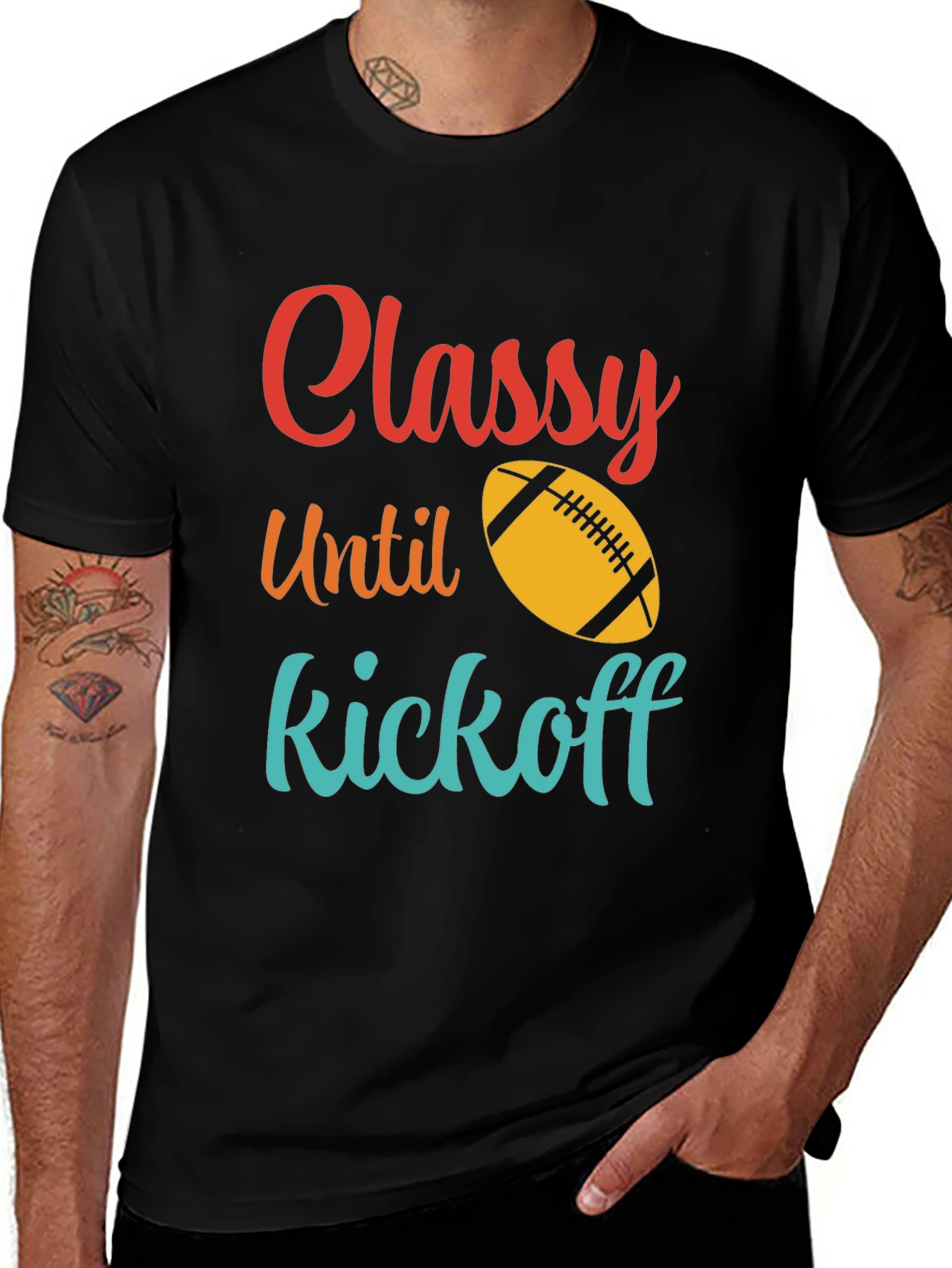 Variant 9 of Classy Until Kickoff Football T-Shirt