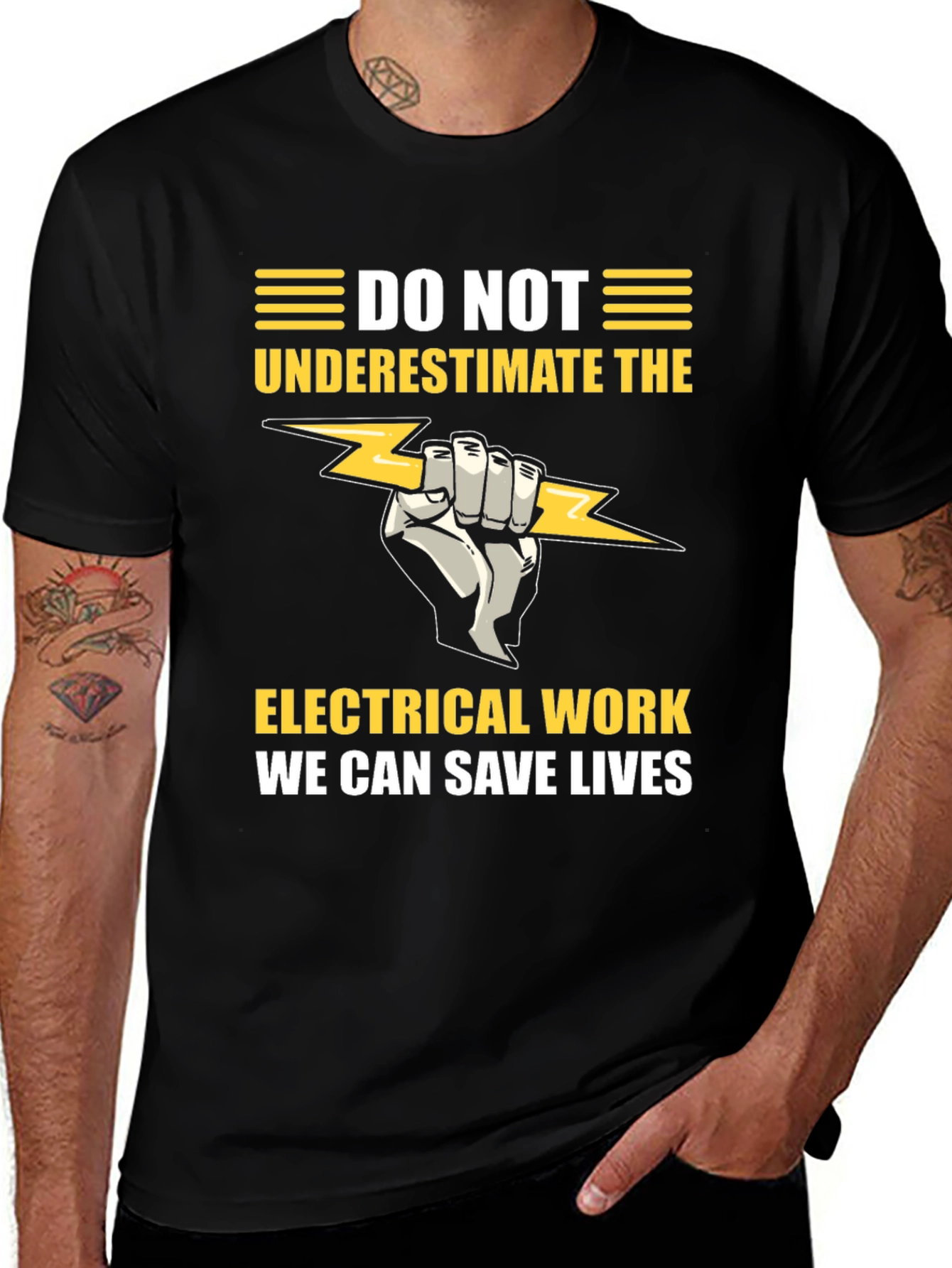 Variant 28 of Electrical Work Save Lives Graphic T-Shirt