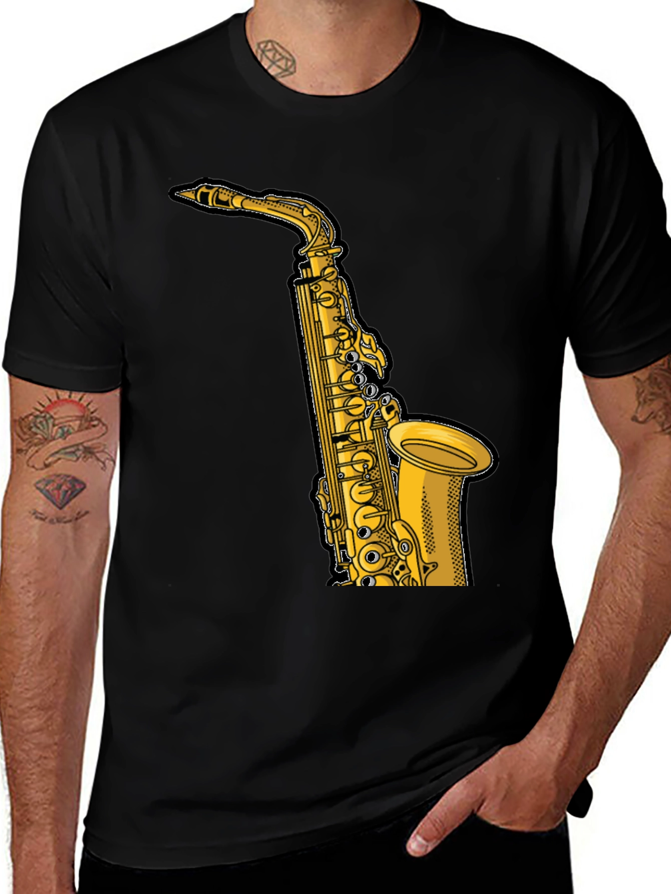 Variant 10 of Saxophone Graphic Tee - Musician Style
