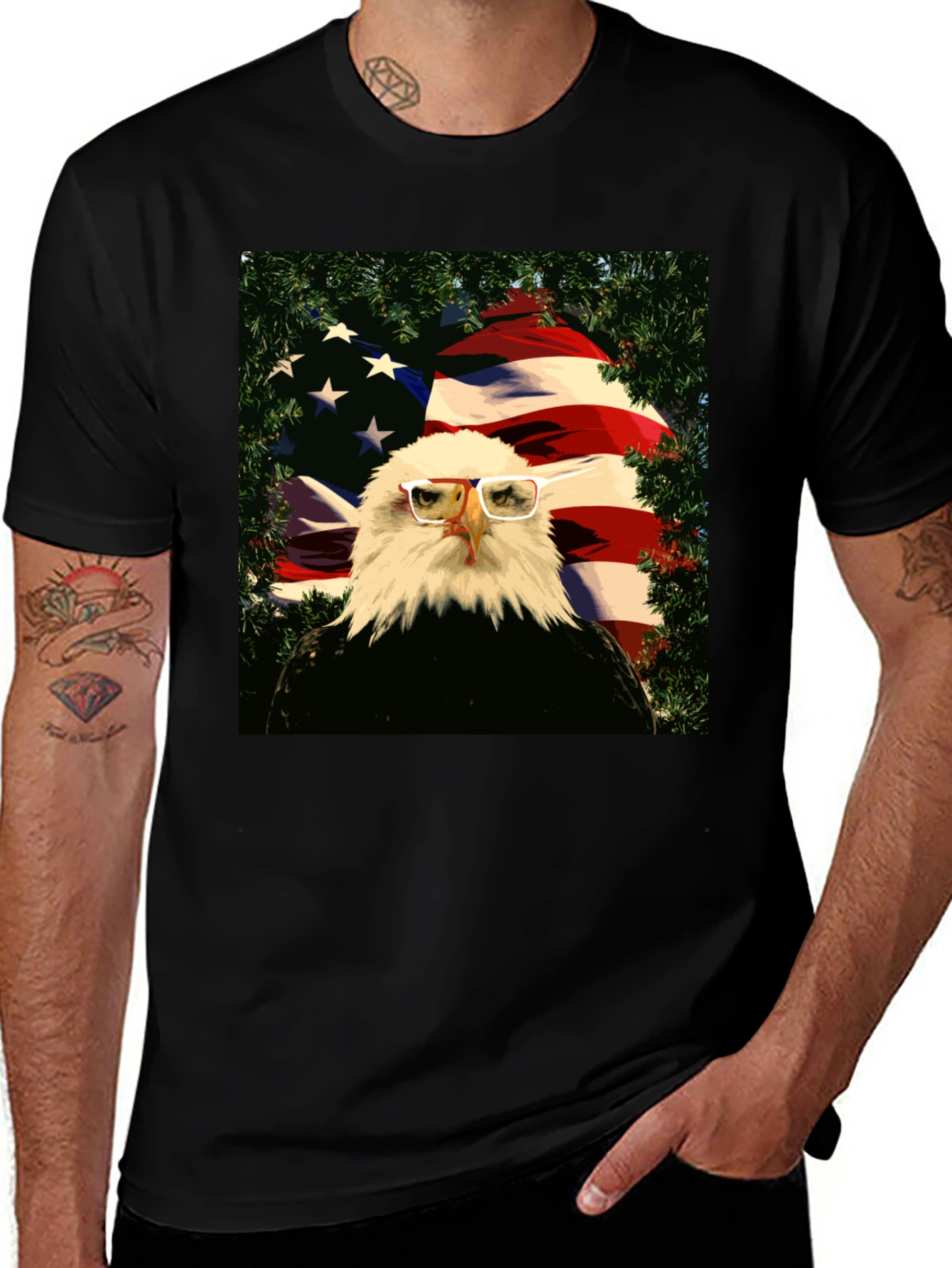 Variant 8 of Patriotic Bald Eagle Graphic T-Shirt