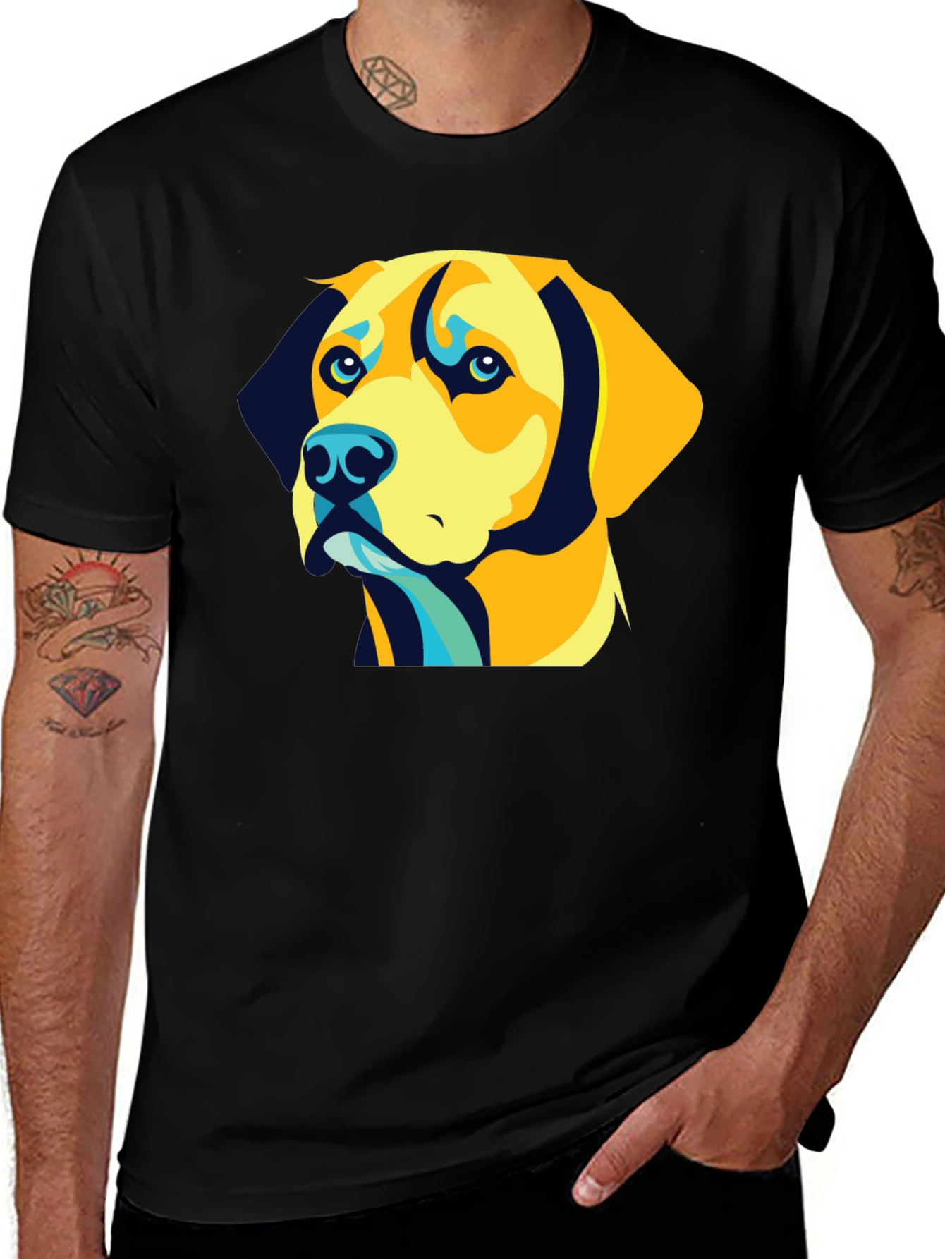 Variant 21 of Dog Graphic Black T-Shirt - Stylish Canine Tee