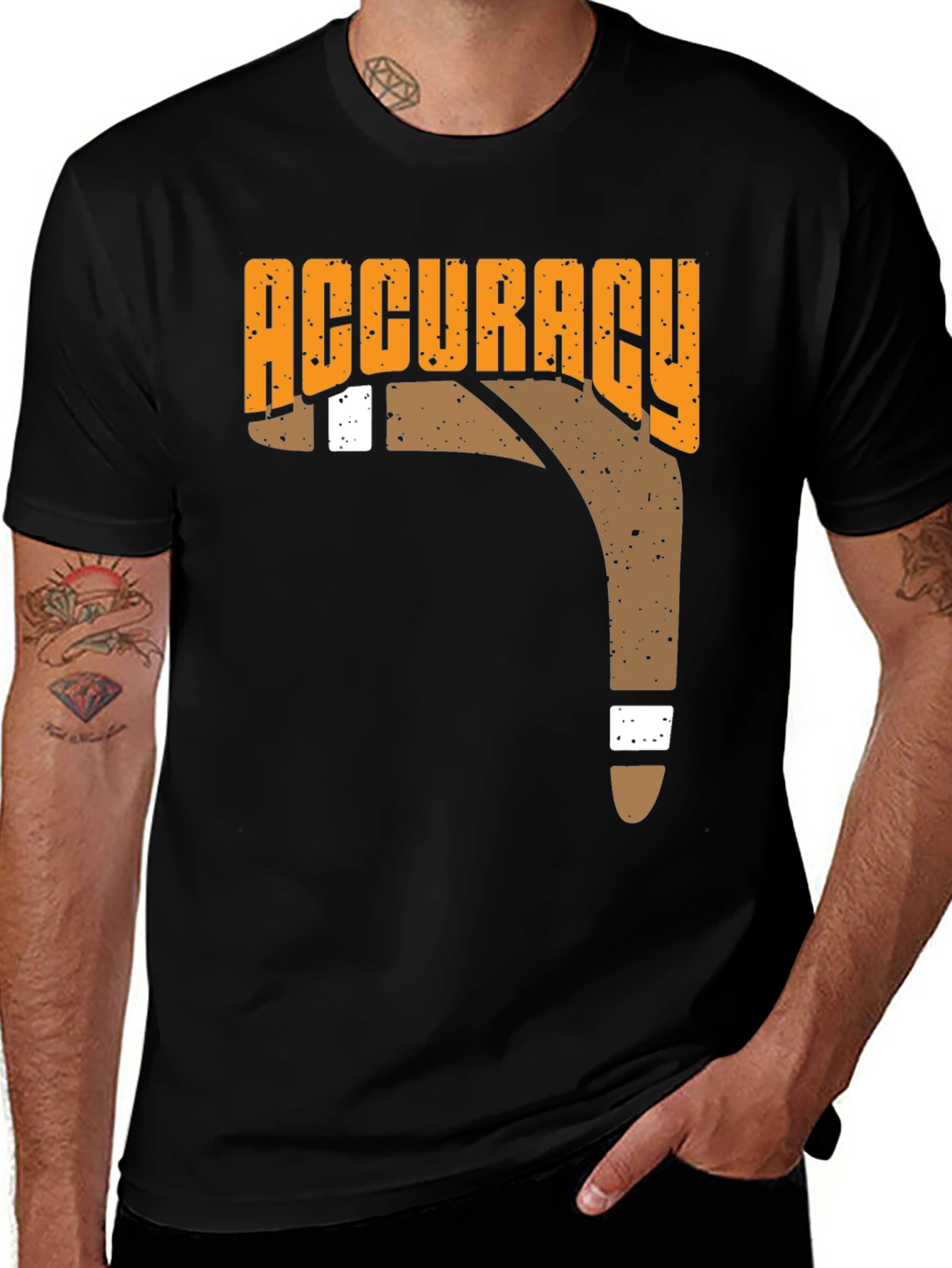 Accuracy Boomerang T-Shirt, Black Casual Tee
