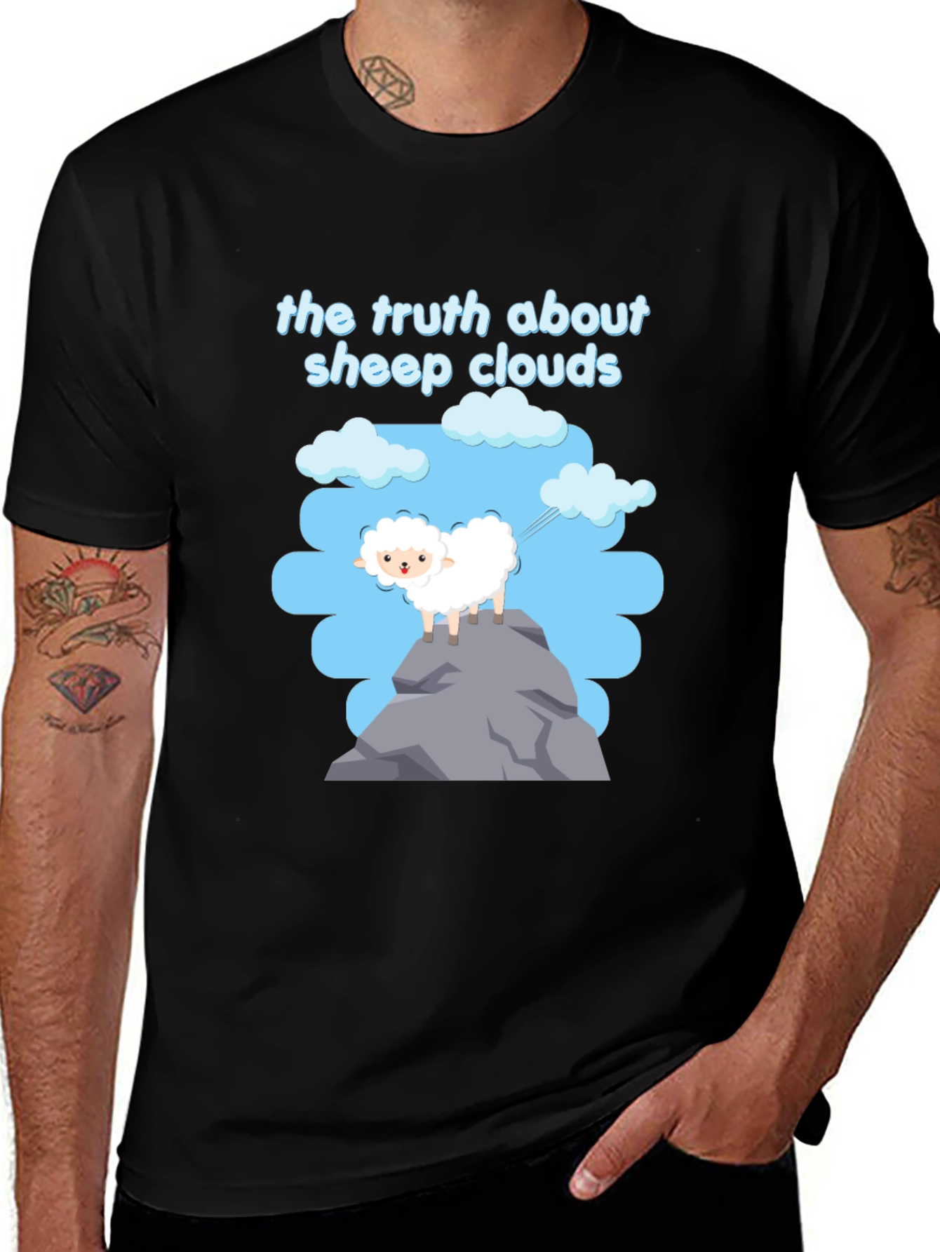 Variant 3 of Truth About Sheep Clouds Graphic Tee