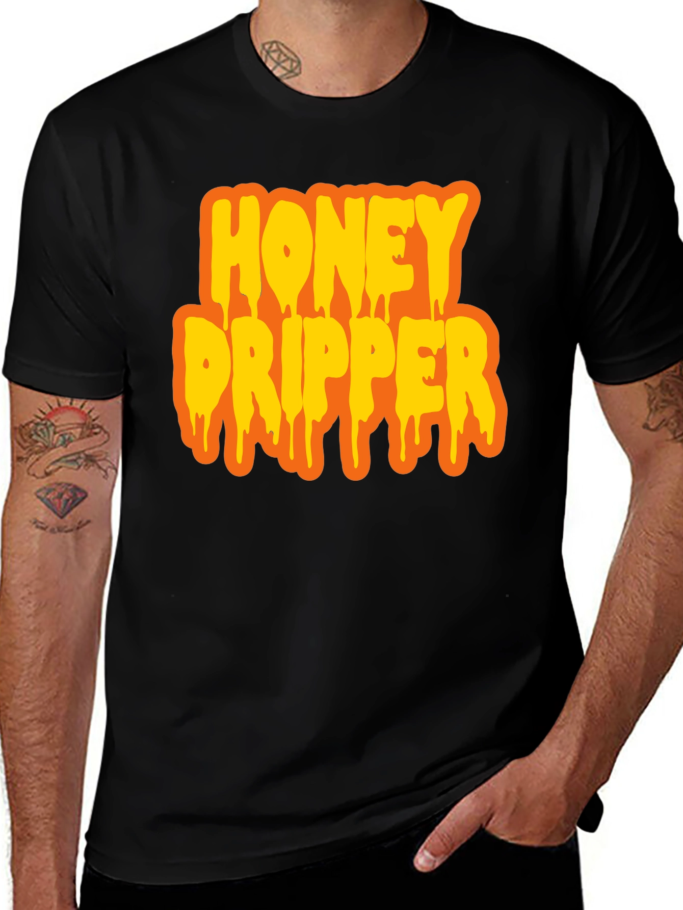 Variant 5 of Honey Dripper Graphic T-Shirt - Black