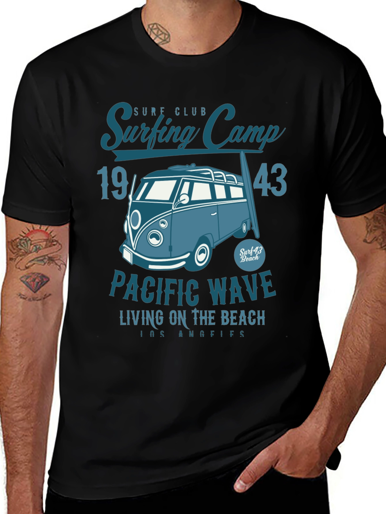 Variant 27 of Vintage Surf Camp T-Shirt - Pacific Wave Design