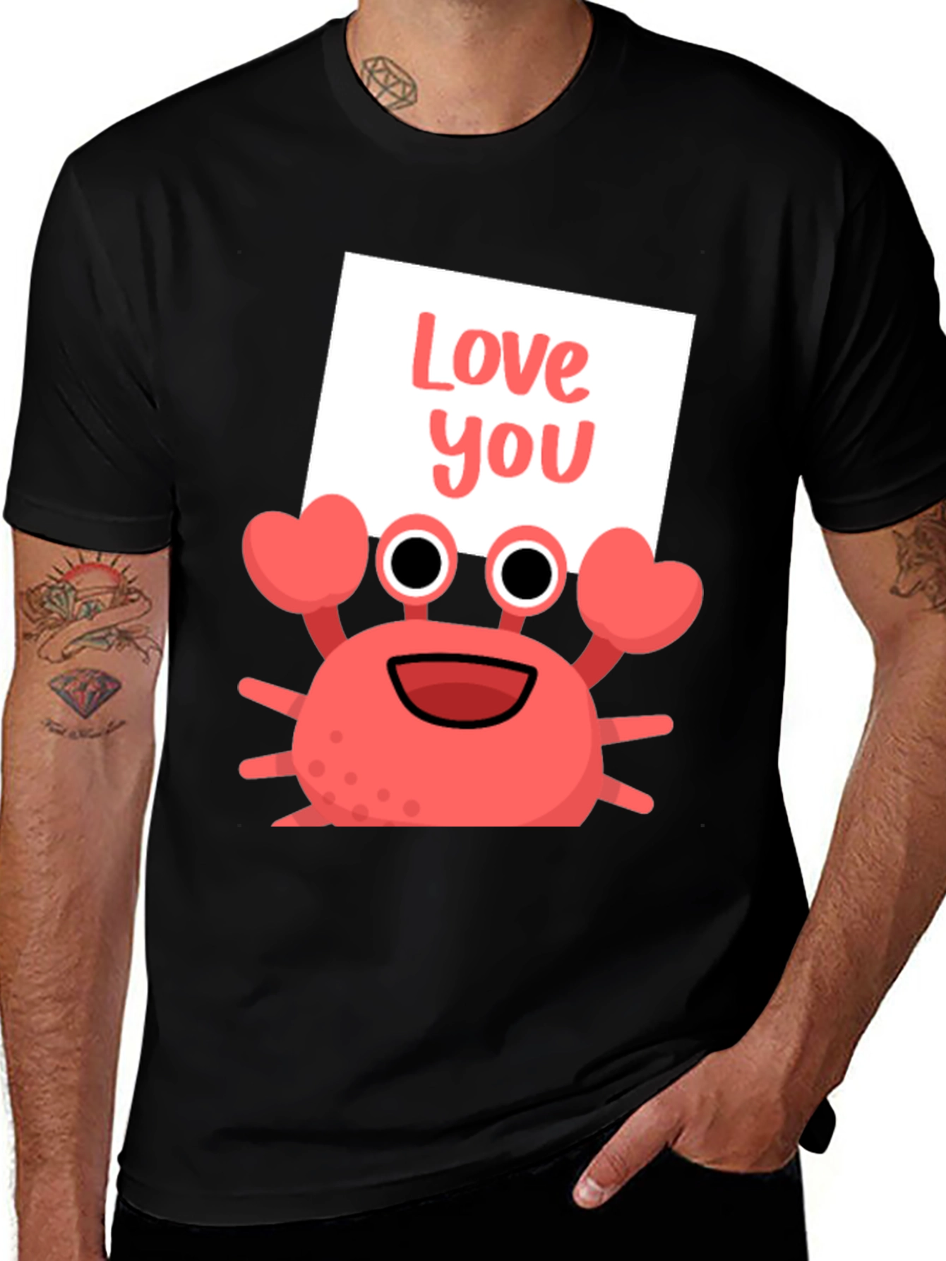 Variant 25 of Love You Crab Graphic Tee - Valentine's Day Gift