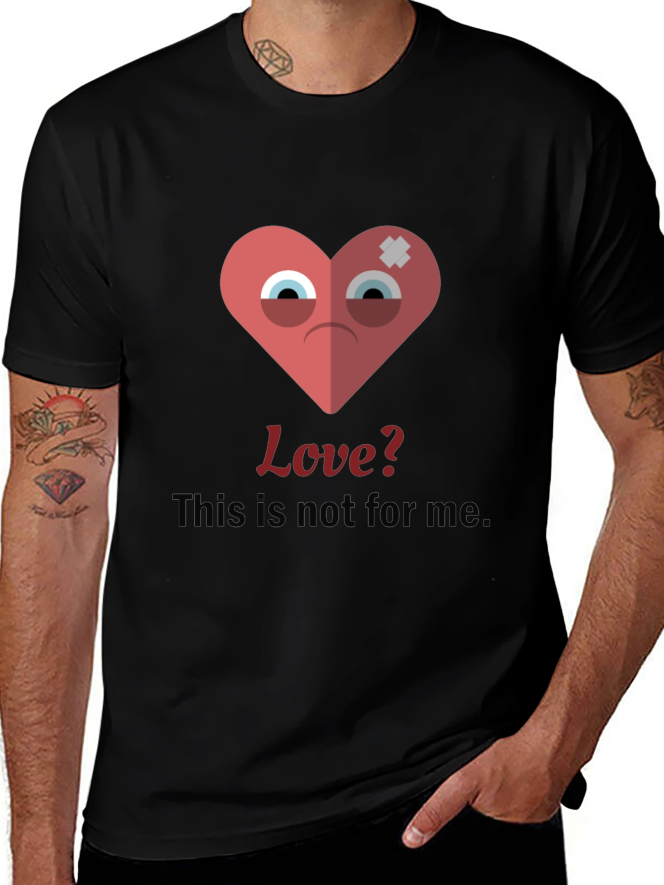Variant 16 of Sad Heart Graphic T-Shirt - Anti-Valentine's Day Tee