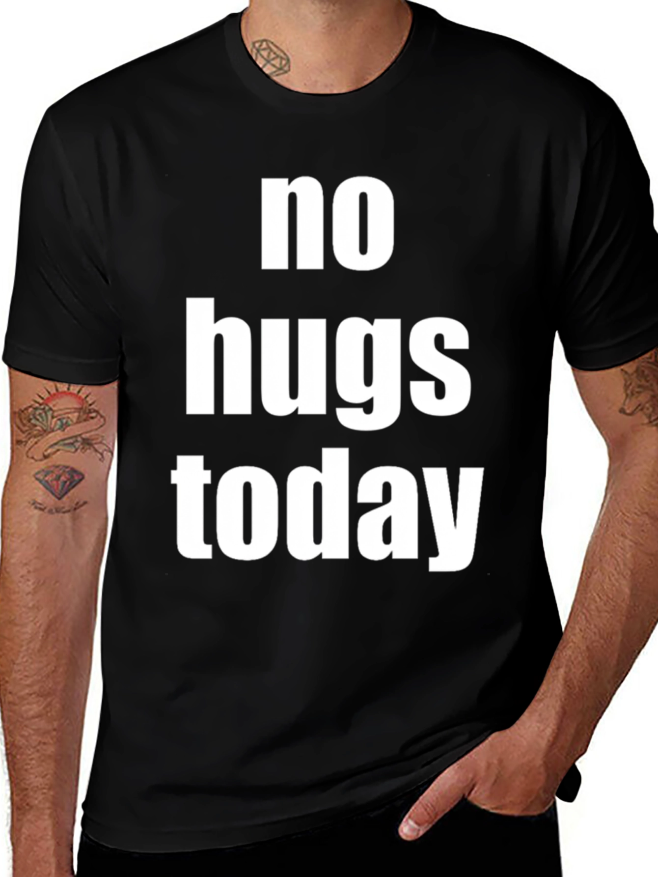 Variant 24 of No Hugs Today Graphic Tee - Unisex Black T-Shirt