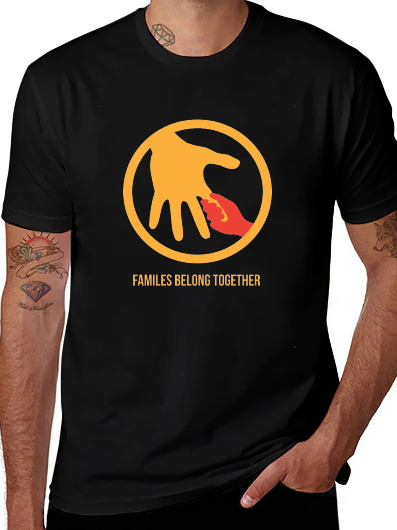 Variant 20 of Families Belong Together Graphic Tee - Black