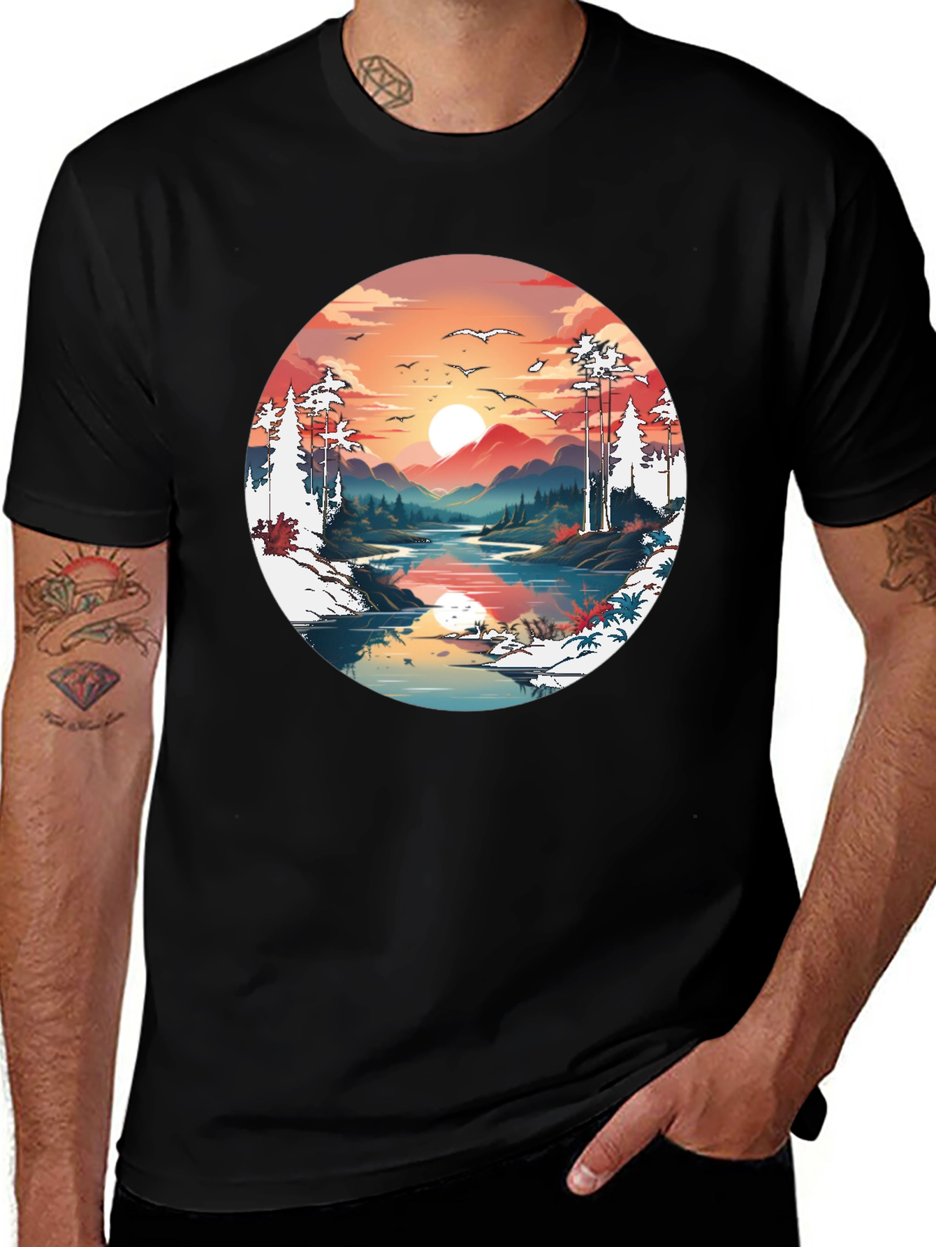 Variant 6 of Sunset Lake Graphic Tee