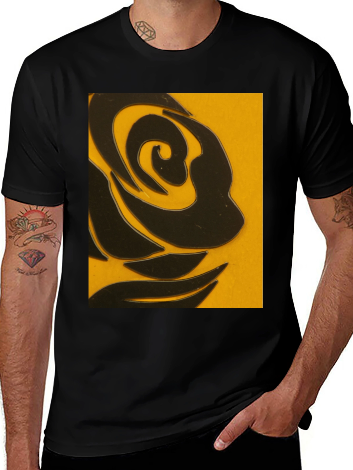 Variant 20 of Abstract Black Rose Graphic T-Shirt