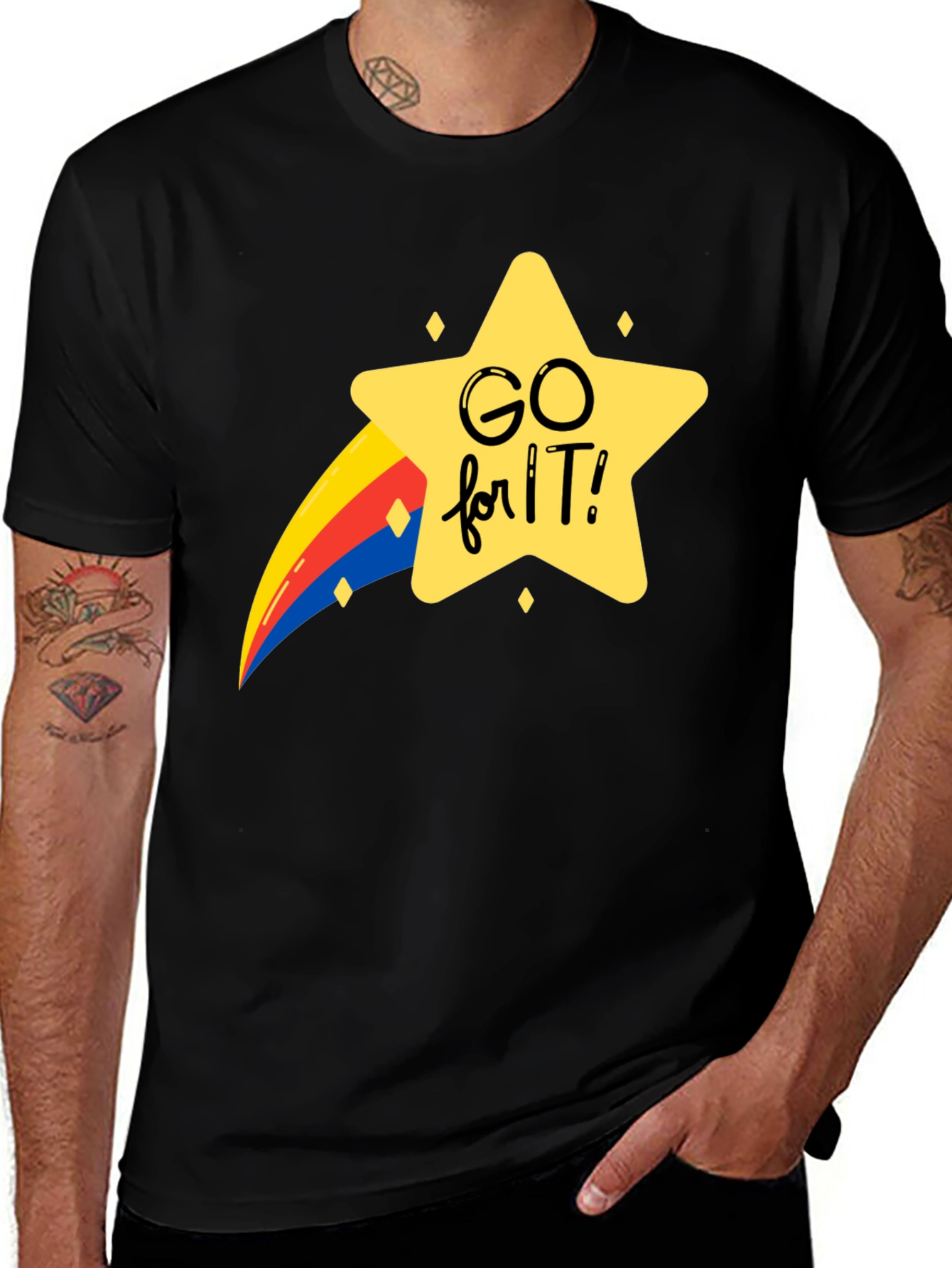 Variant 30 of Go For It Graphic Tee - Black
