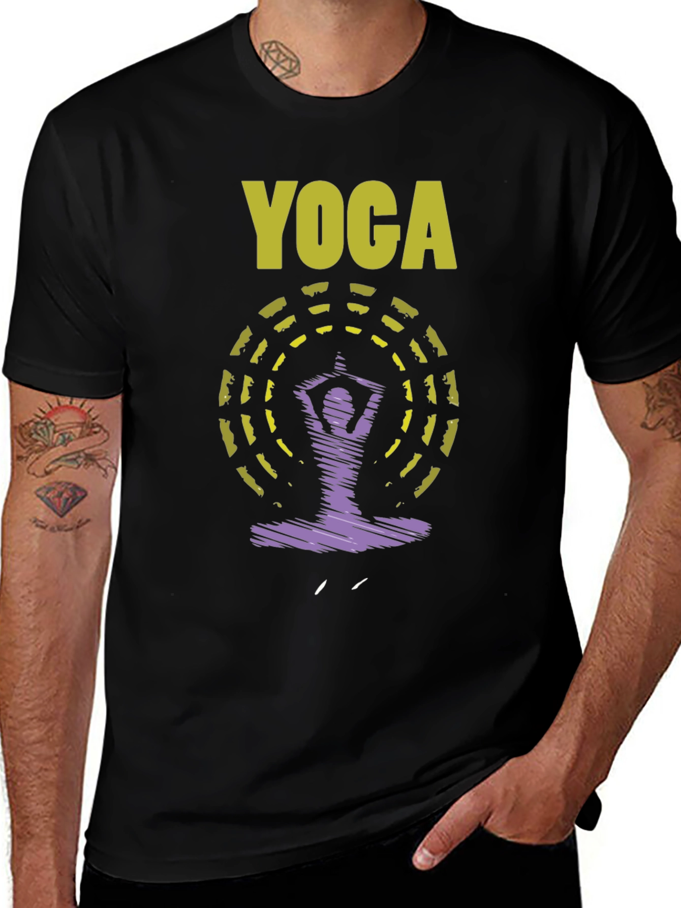 Variant 23 of Yoga Graphic Tee: Relaxed Fit Black T-Shirt
