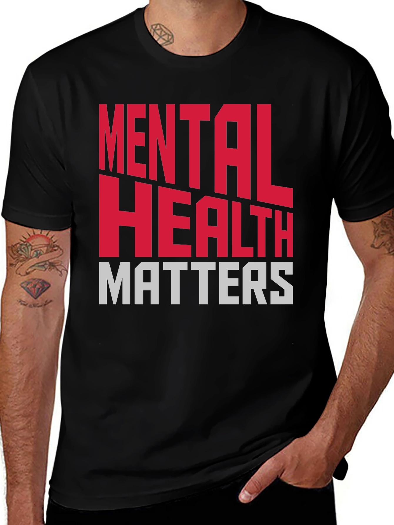 Variant 3 of Mental Health Matters Graphic T-Shirt - Black