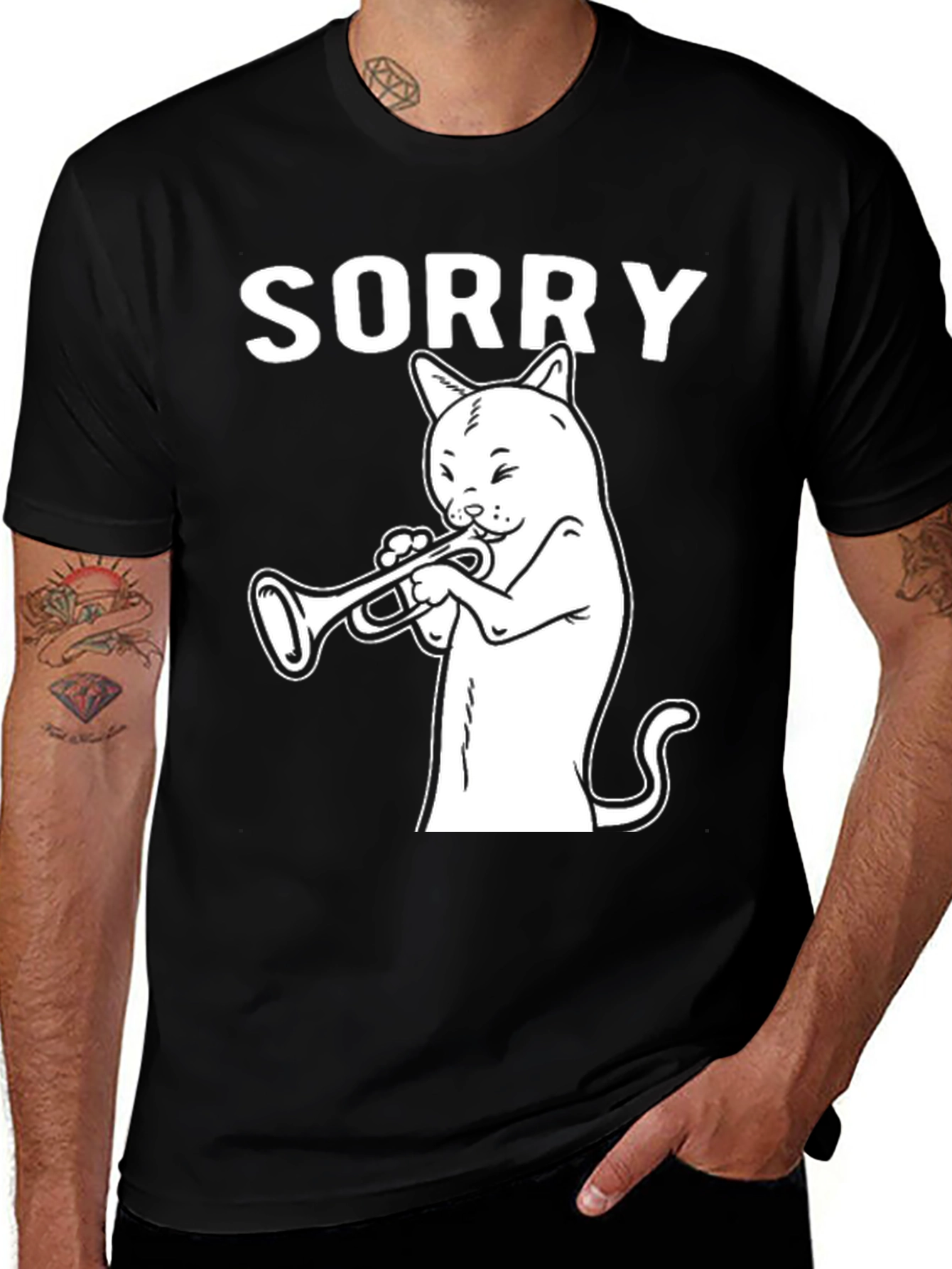 Variant 18 of Sorry Cat Trumpet Funny T-Shirt