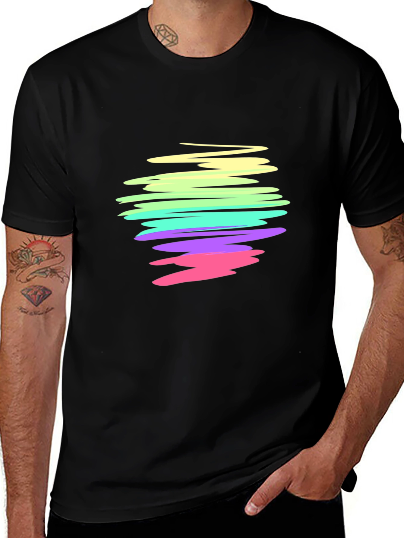 Variant 5 of Abstract Pastel Brush Strokes Graphic Tee