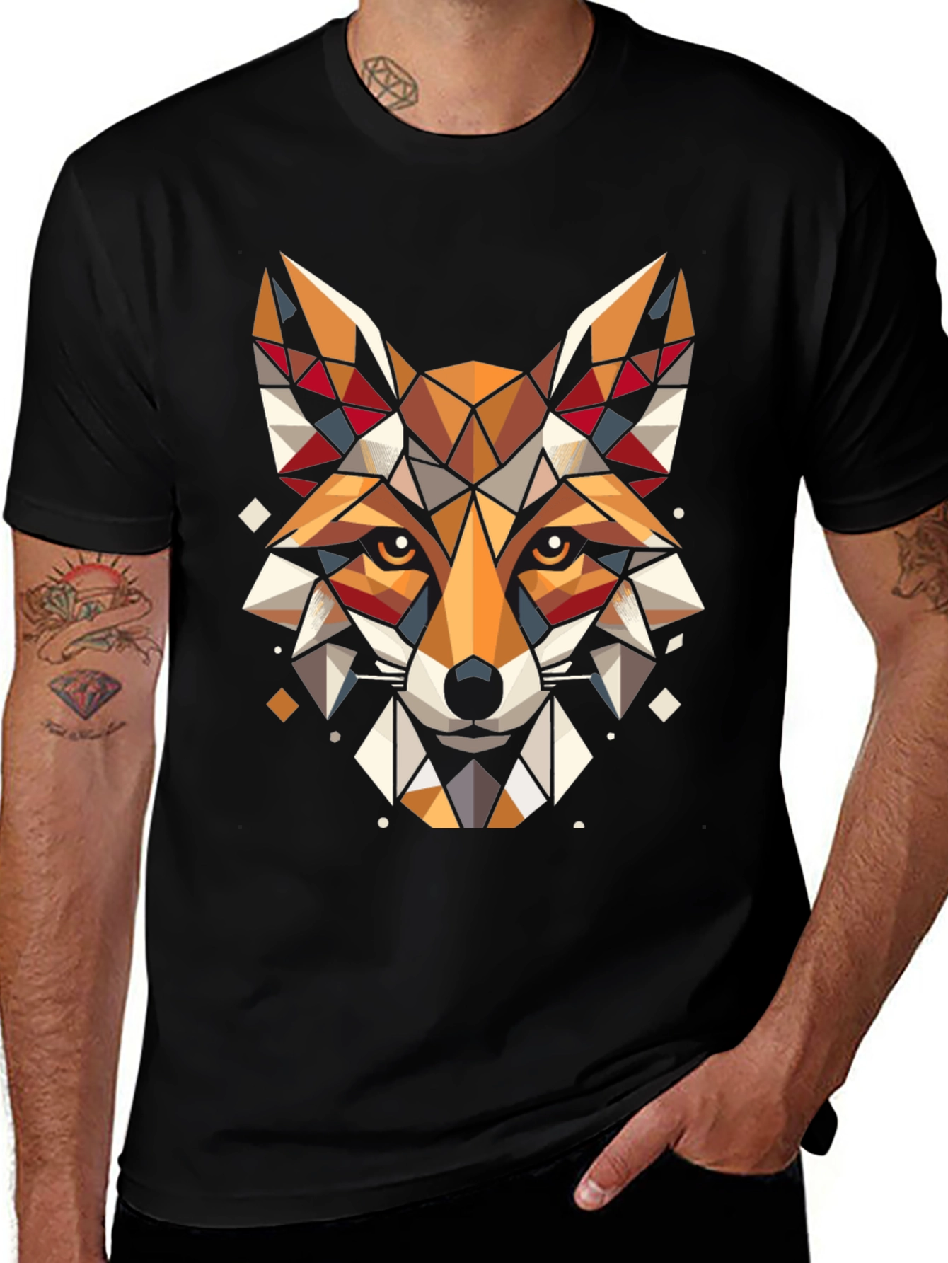 Variant 27 of Geometric Fox Graphic Tee - Stylish Unisex T-Shirt