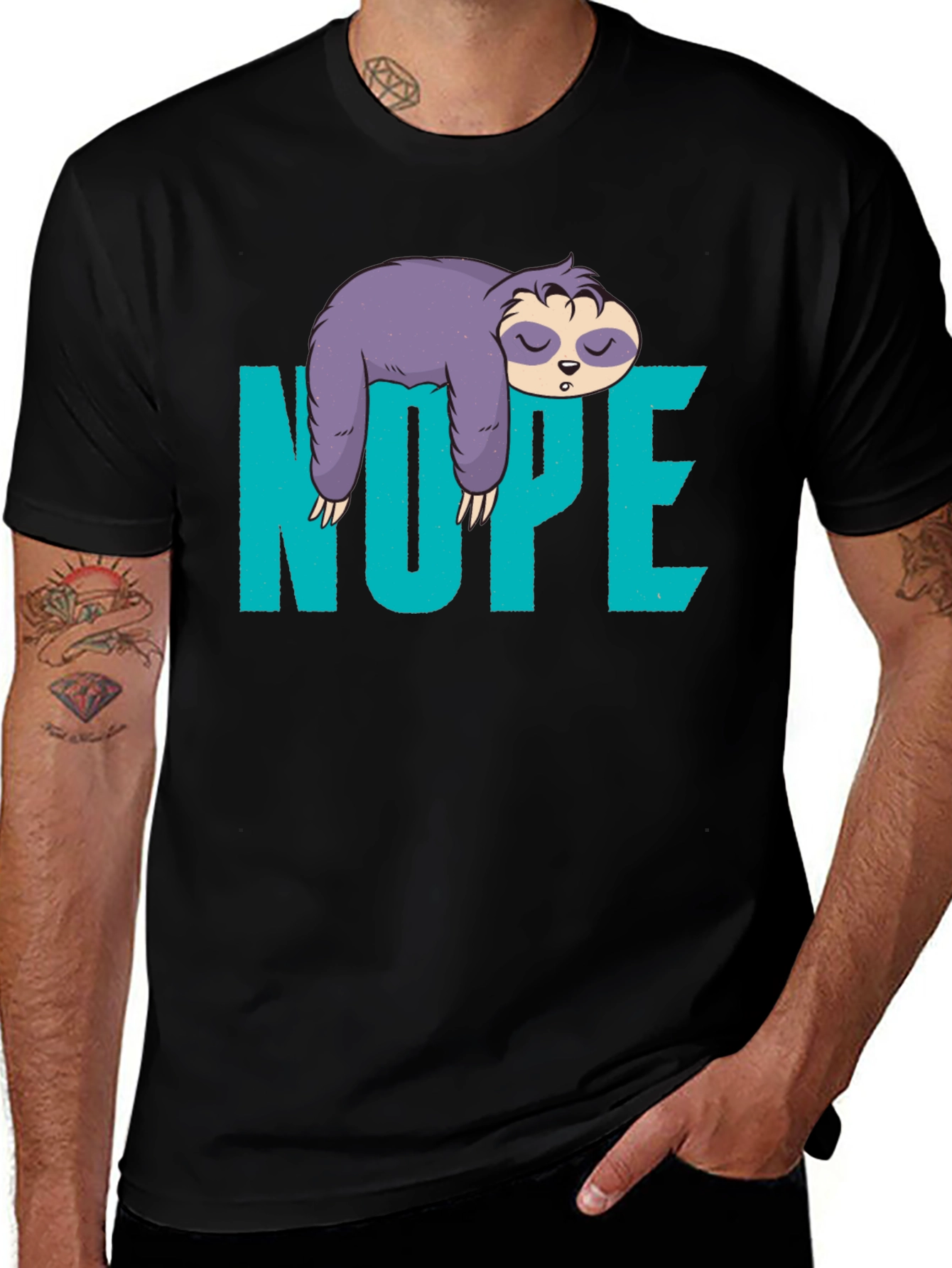 Variant 21 of Nope Sloth Graphic Tee - Lazy Days Apparel