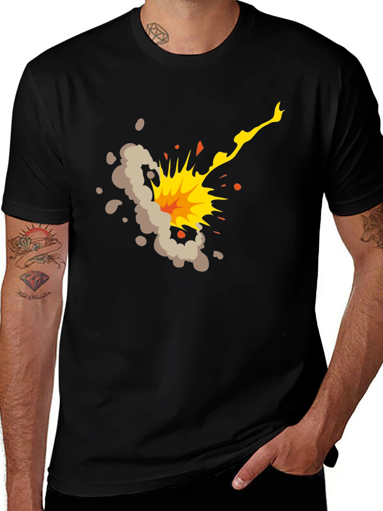 Variant 26 of Explosion Graphic Black T-Shirt