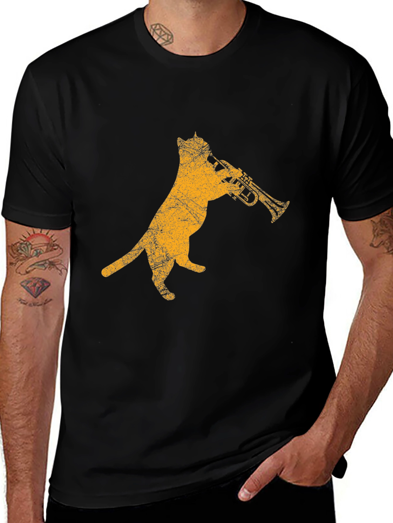 Variant 25 of Cool Cat Trumpet Player T-Shirt