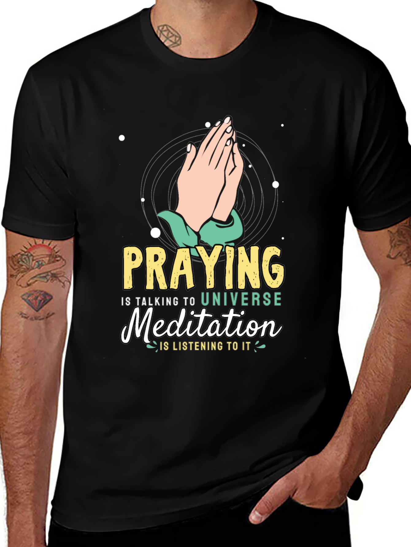 Variant 13 of Praying Meditation Universe Graphic Tee
