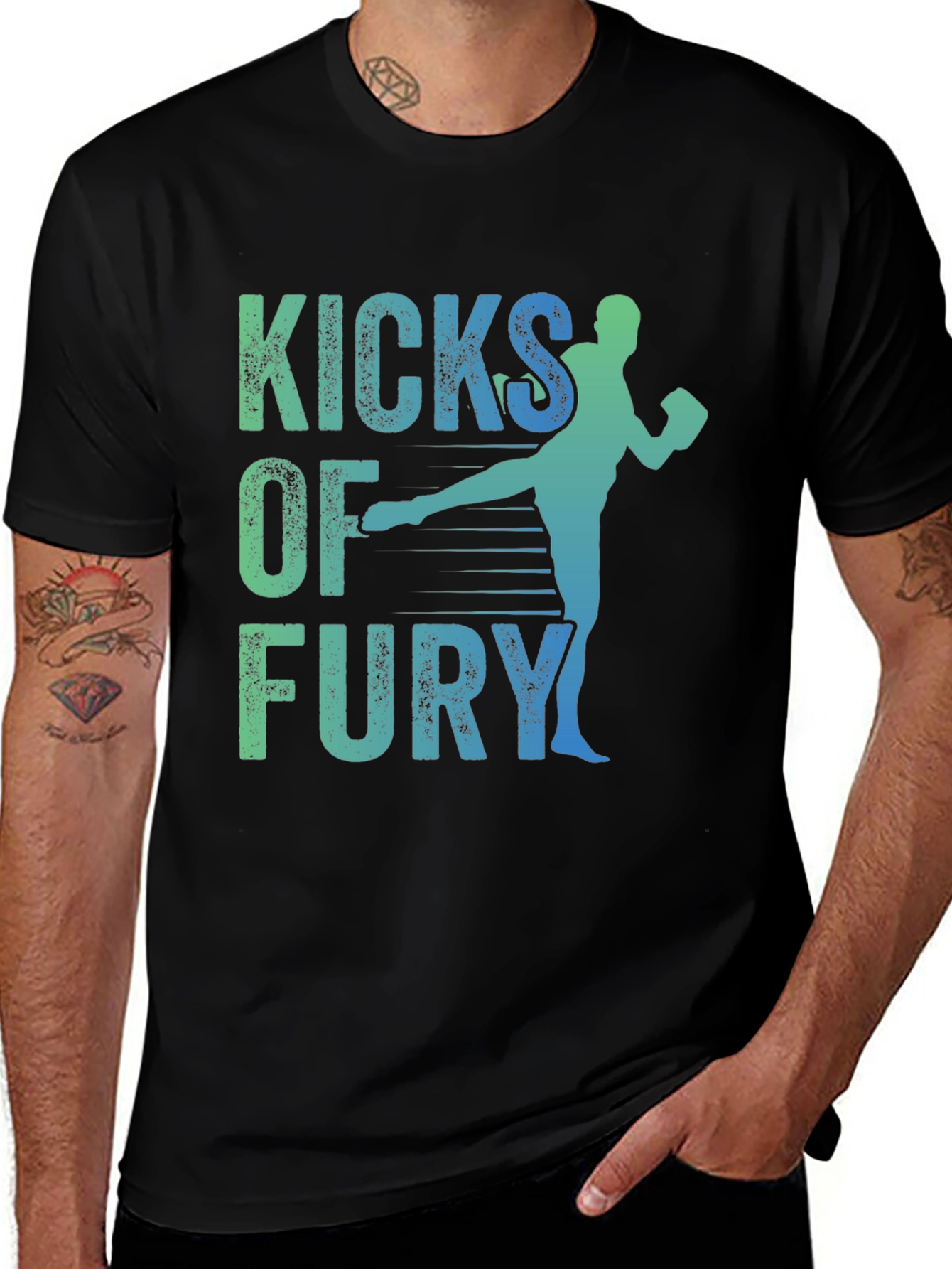 Variant 13 of Kicks of Fury Graphic Tee - Martial Arts Inspired Shirt