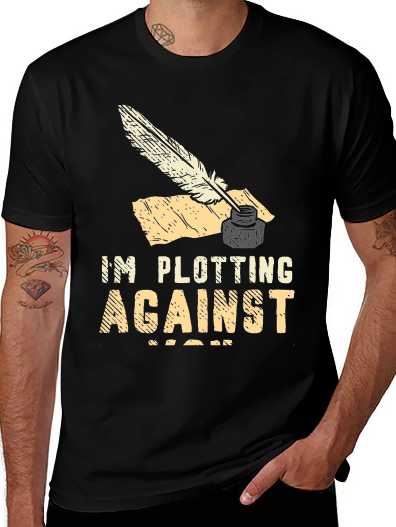 Variant 3 of Plotting Against You Funny Writer T-Shirt
