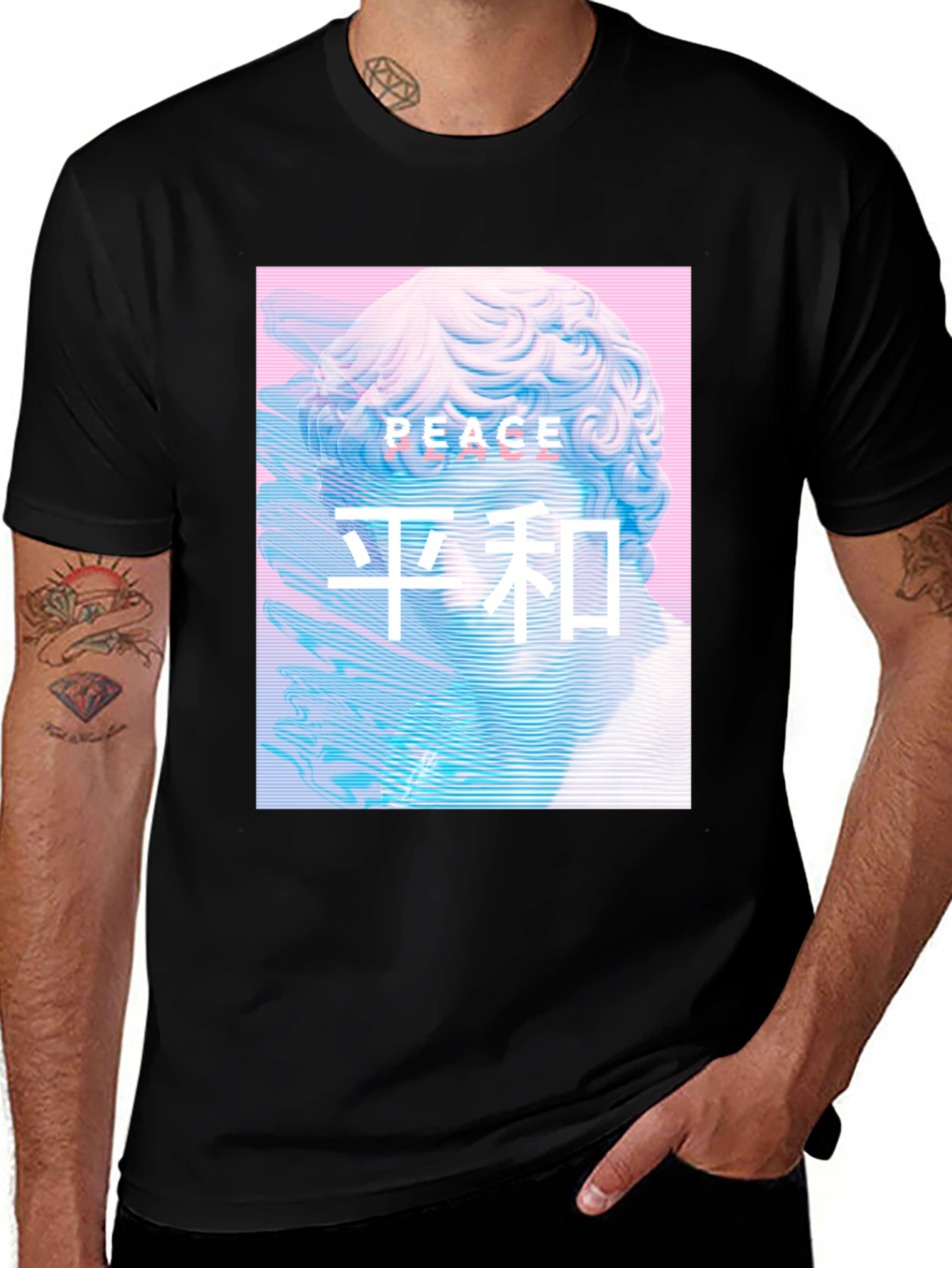 Variant 26 of Peace Graphic Tee - Vaporwave Aesthetic T-Shirt