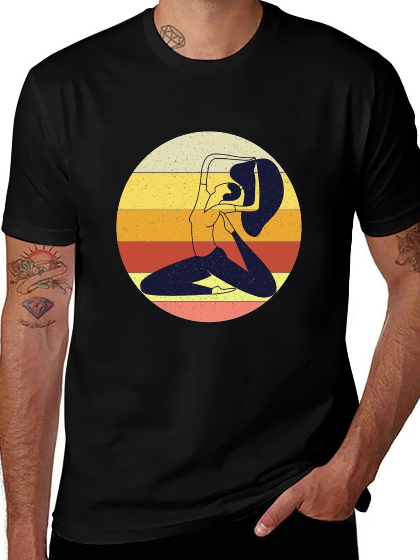 Variant 22 of Yoga Pose Graphic T-Shirt - Retro Design
