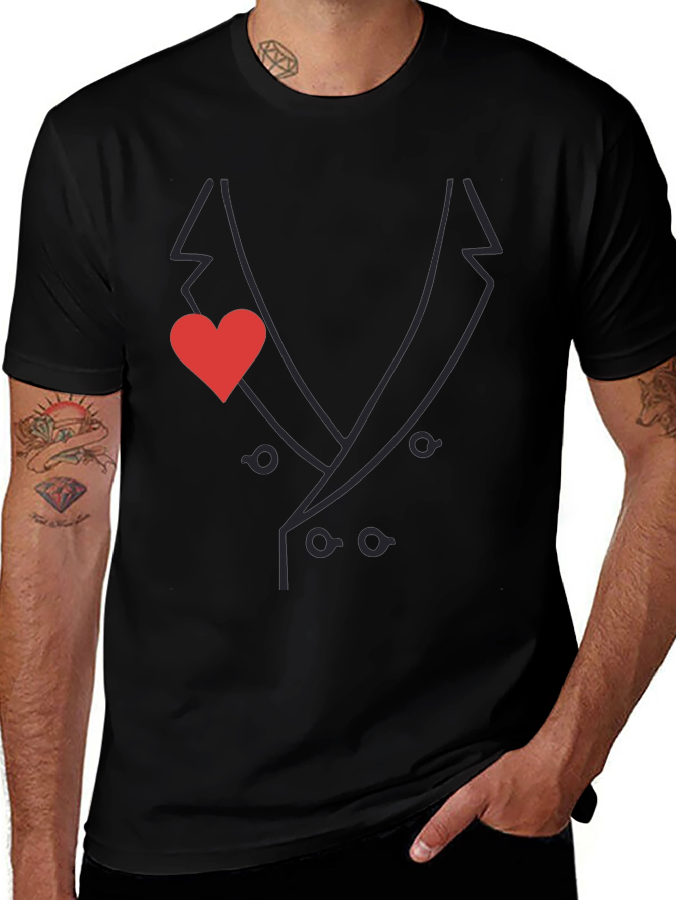 Variant 9 of Suit & Heart T-Shirt - Stylish & Unique