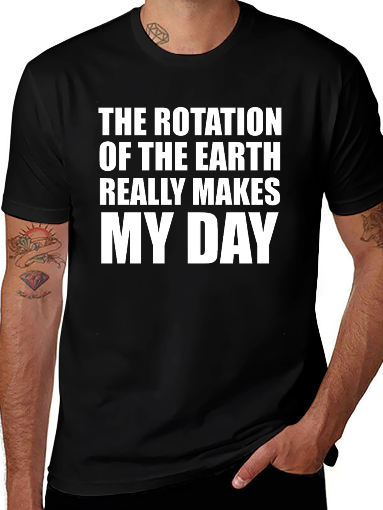 Variant 17 of Funny Earth Rotation Graphic T-Shirt