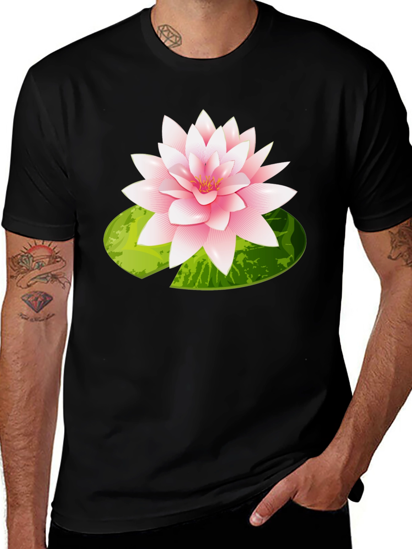 Lotus Flower Graphic Tee - Stylish Floral Design